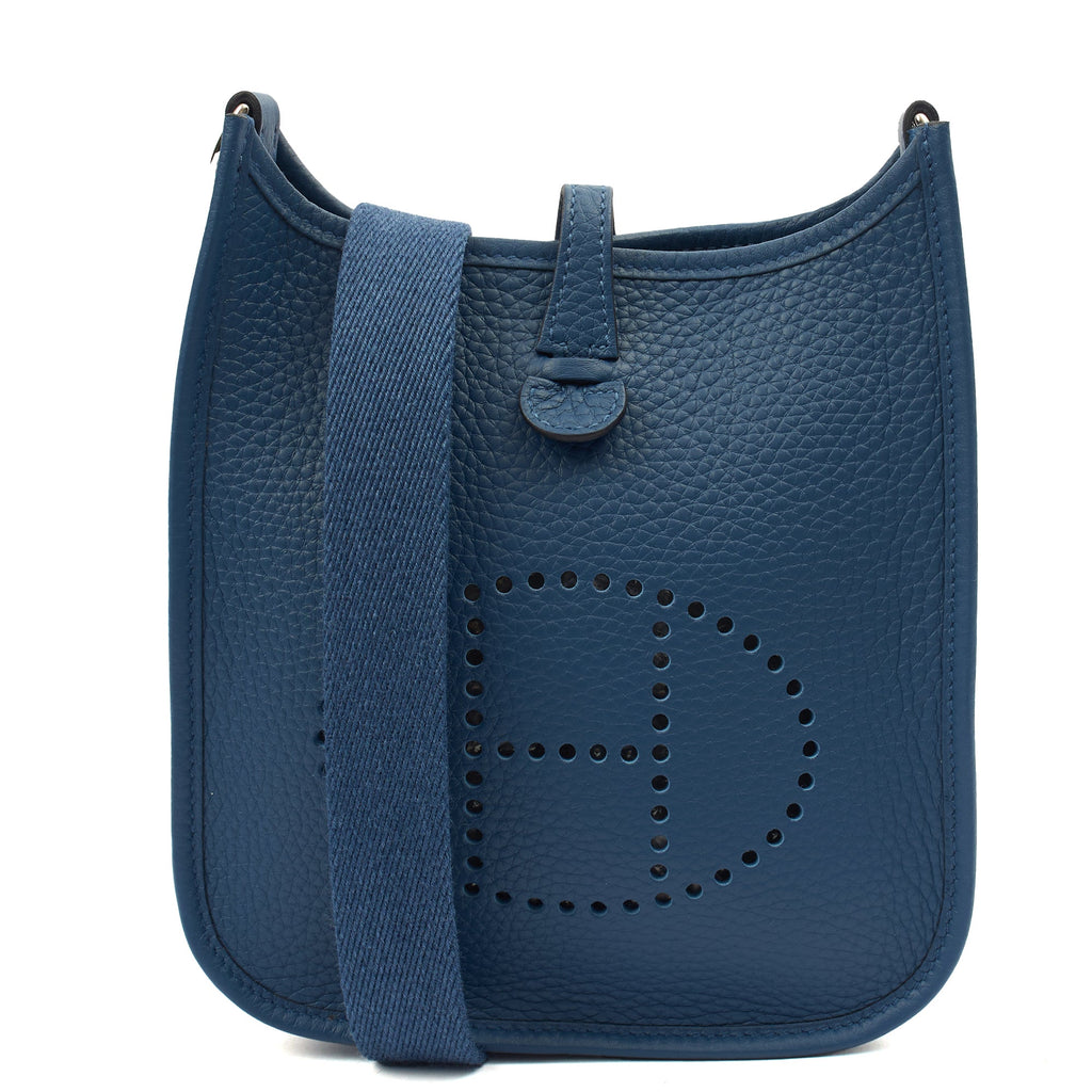 Hermes Cross Body Evelyne 16 in Bleu Jean, Clemence Leather