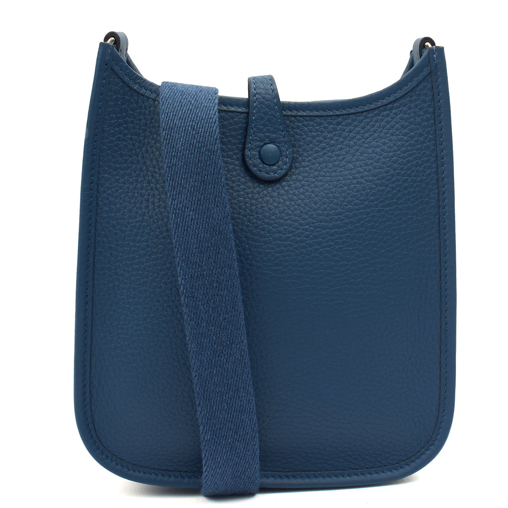 Hermes Cross Body Evelyne 16 in Bleu Jean, Clemence Leather