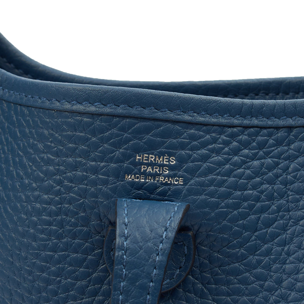 Hermes Cross Body Evelyne 16 in Bleu Jean, Clemence Leather
