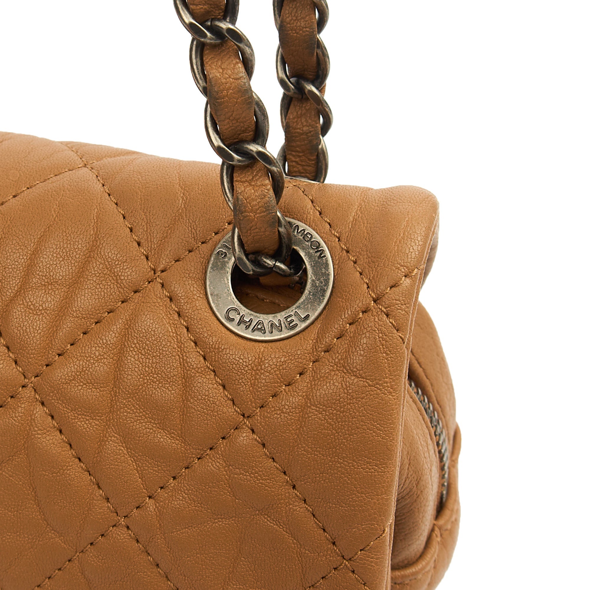 Chanel Shoulder Bag Flap Bag in Brown, Calfskin Leather