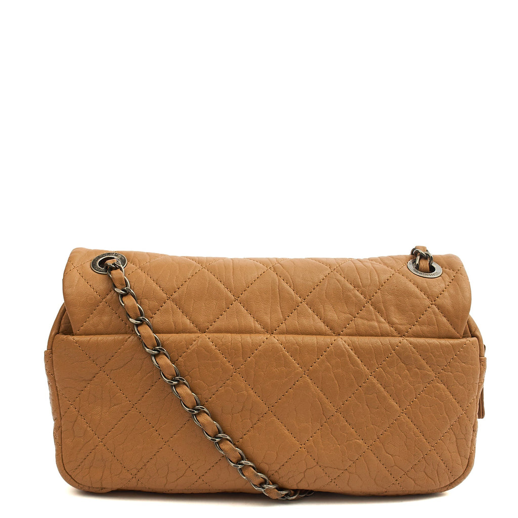 Chanel Shoulder Bag Flap Bag in Brown, Calfskin Leather