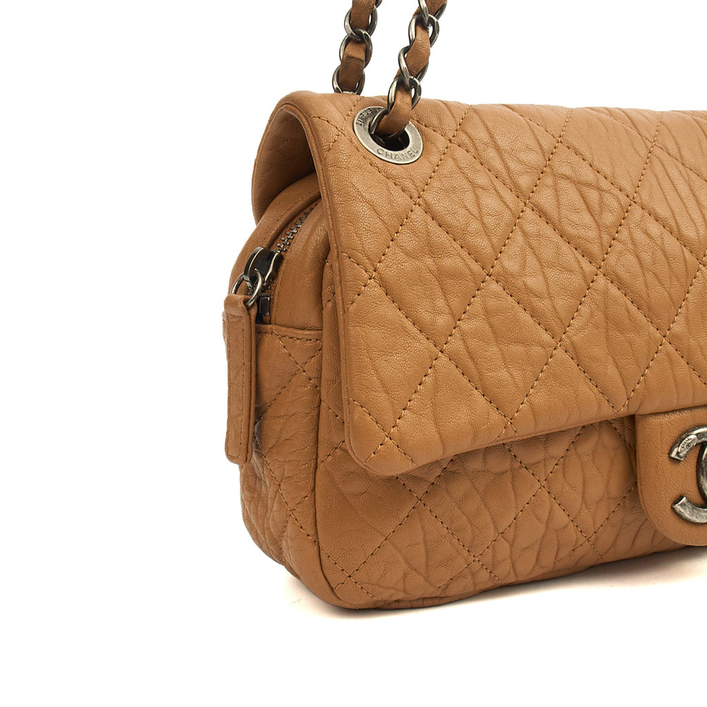 Chanel Shoulder Bag Flap Bag in Brown, Calfskin Leather