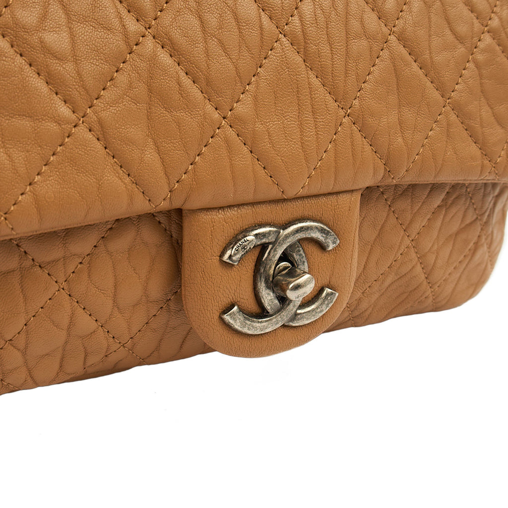 Chanel Shoulder Bag Flap Bag in Brown, Calfskin Leather