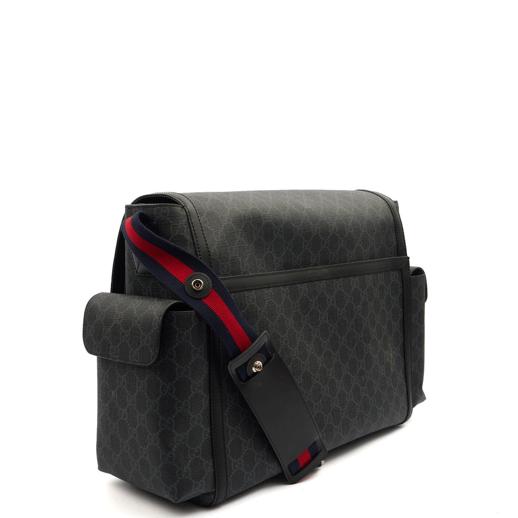 Gucci Cross Body Baby Carrier in GG Supreme, Exotic Effect Leather