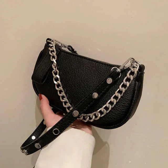 Litchi Pattern  Chain Small Crossbody Bag