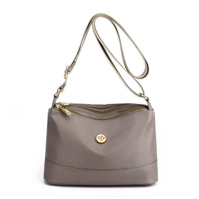 Contrast Oxford Nylon Lightweight Large Shoulder Bag