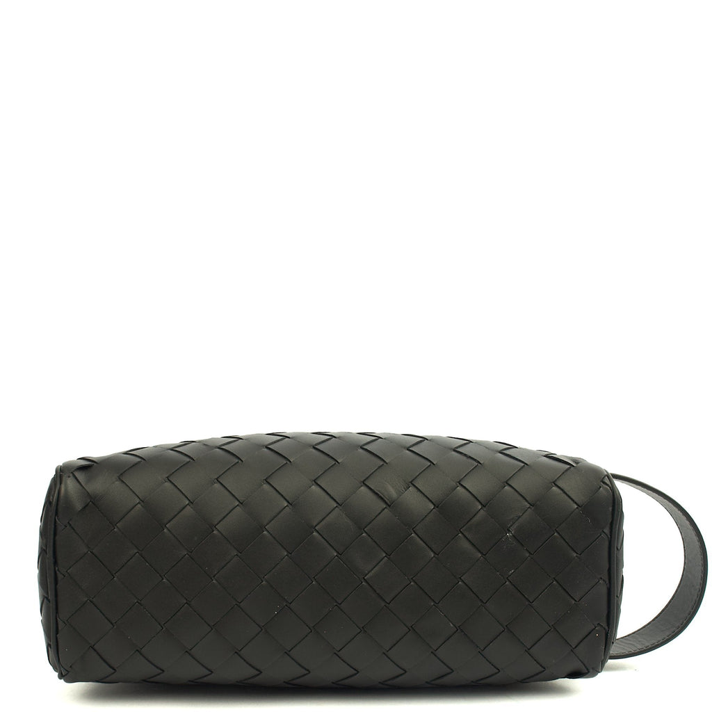 Bottega Veneta Clutch Intrecciato Zip Pouch in Black, Intrecciato Nappa
