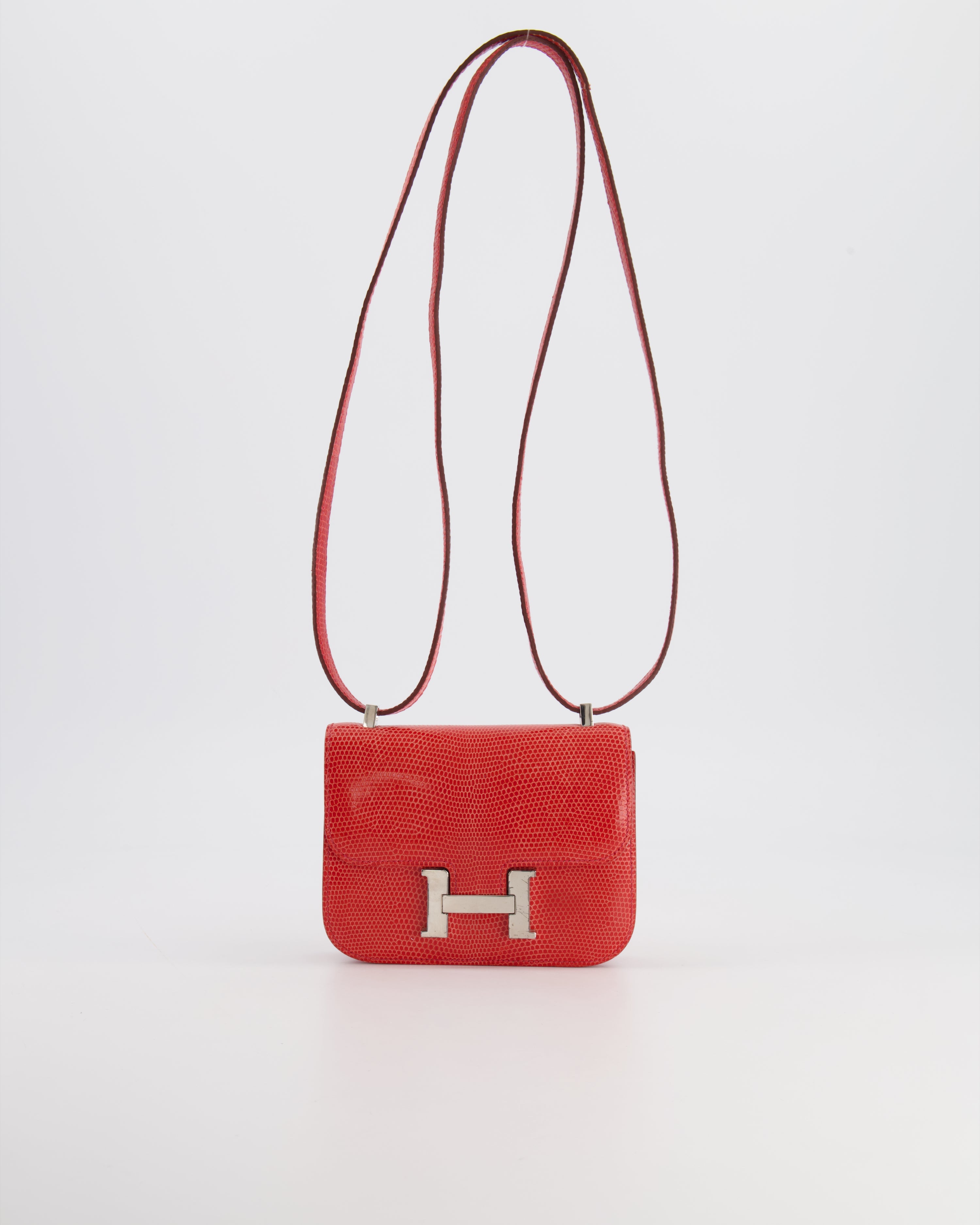 *RARE* Hermès Constance II Micro Bag in Rouge Lizard with Palladium Hardware