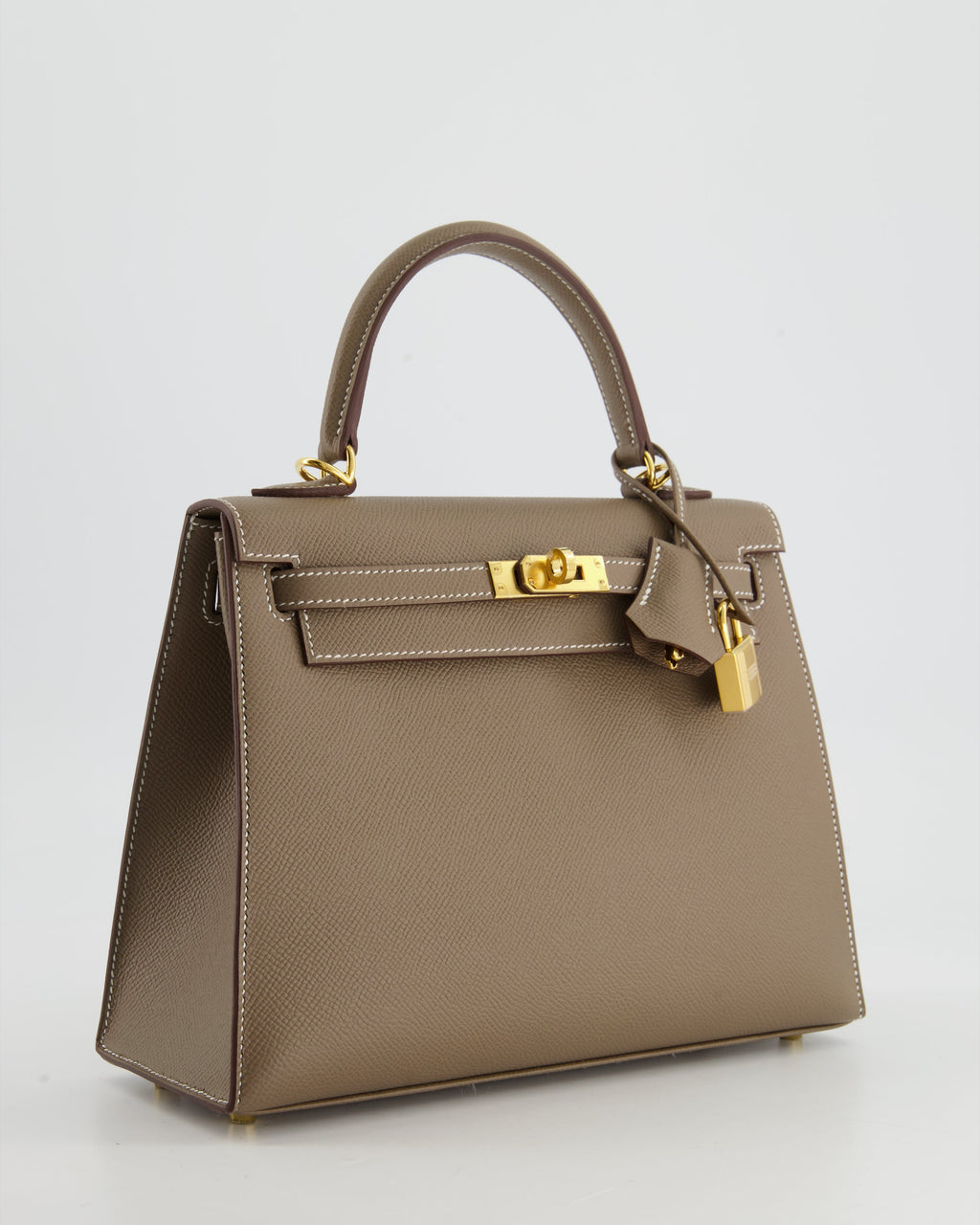 *HOLY GRAIL* Hermès Kelly 25 Sellier Bag in Etoupe Epsom Leather and Gold Hardware