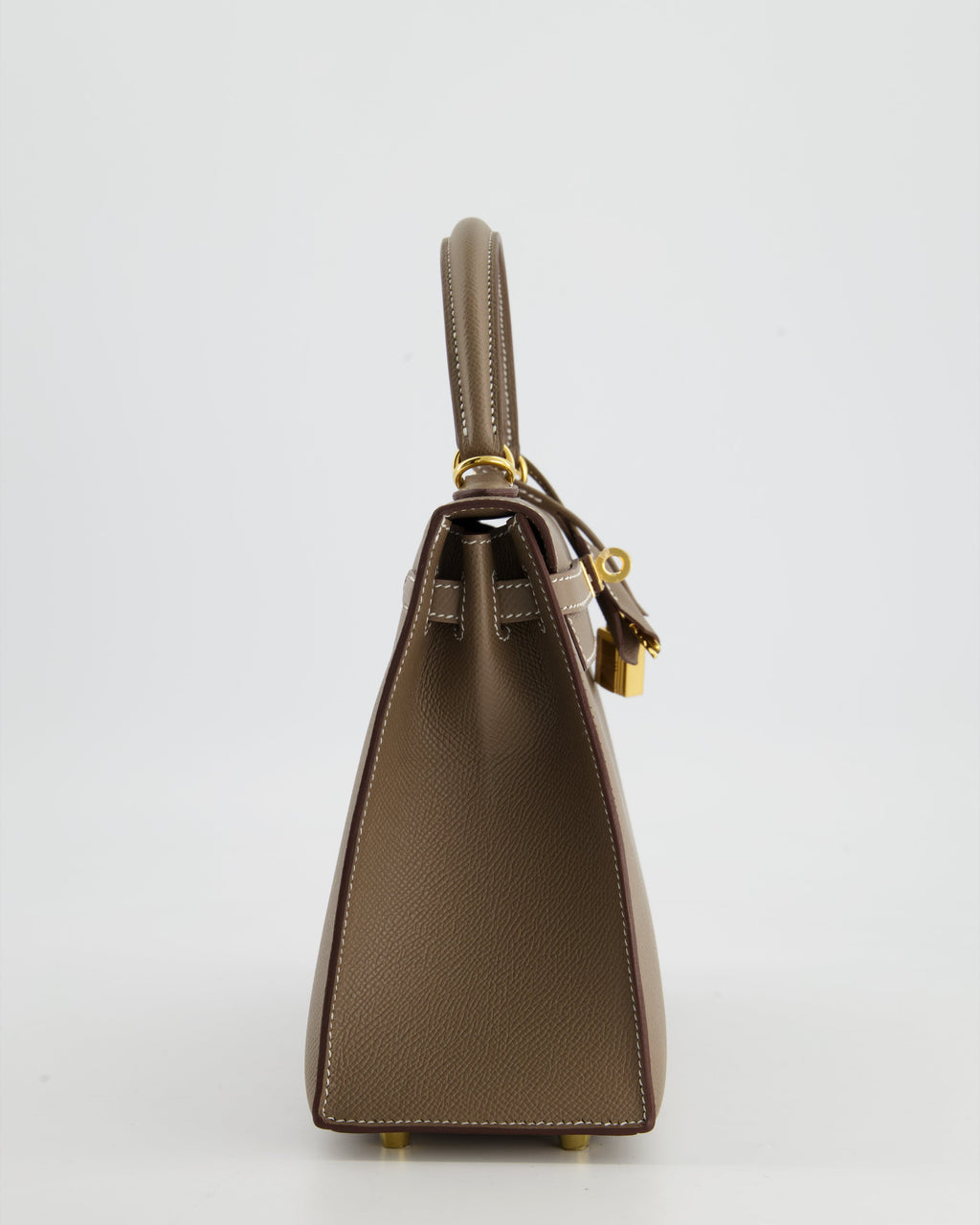 *HOLY GRAIL* Hermès Kelly 25 Sellier Bag in Etoupe Epsom Leather and Gold Hardware