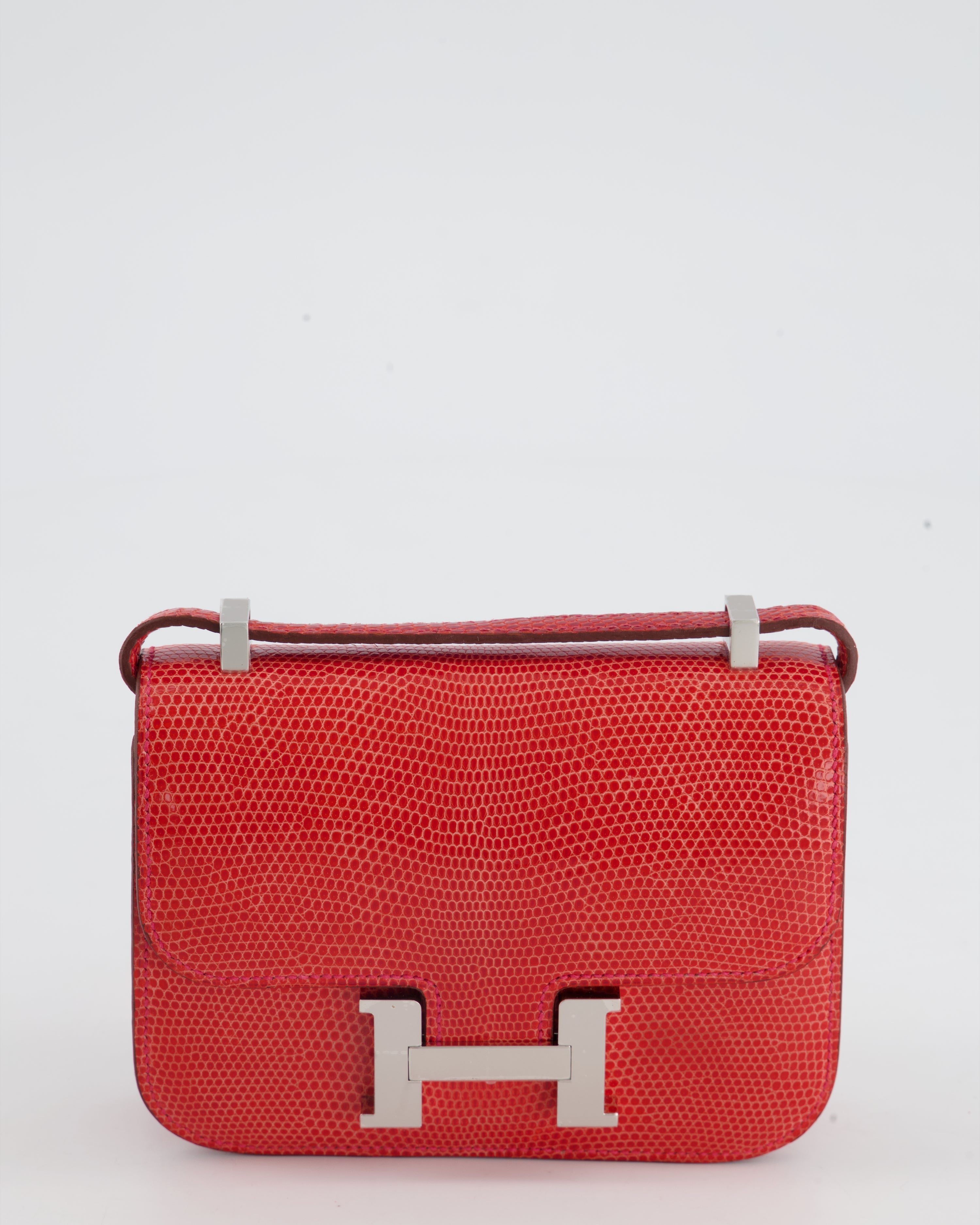 *RARE* Hermès Constance II Micro Bag in Rouge Lizard with Palladium Hardware