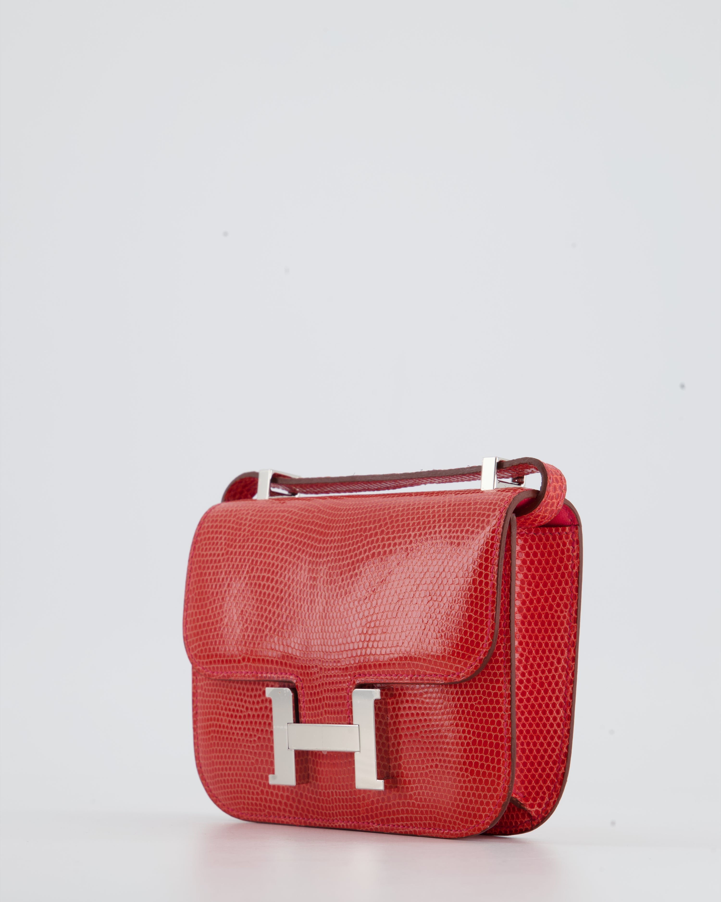 *RARE* Hermès Constance II Micro Bag in Rouge Lizard with Palladium Hardware