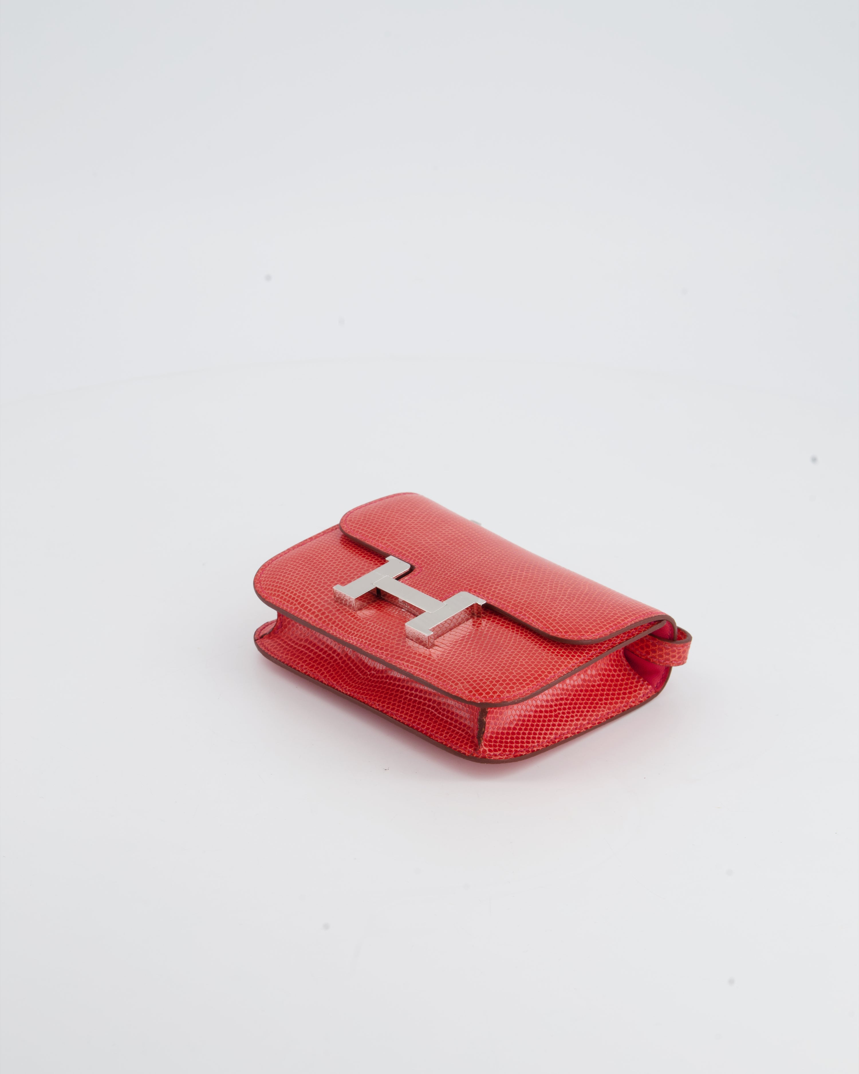 *RARE* Hermès Constance II Micro Bag in Rouge Lizard with Palladium Hardware