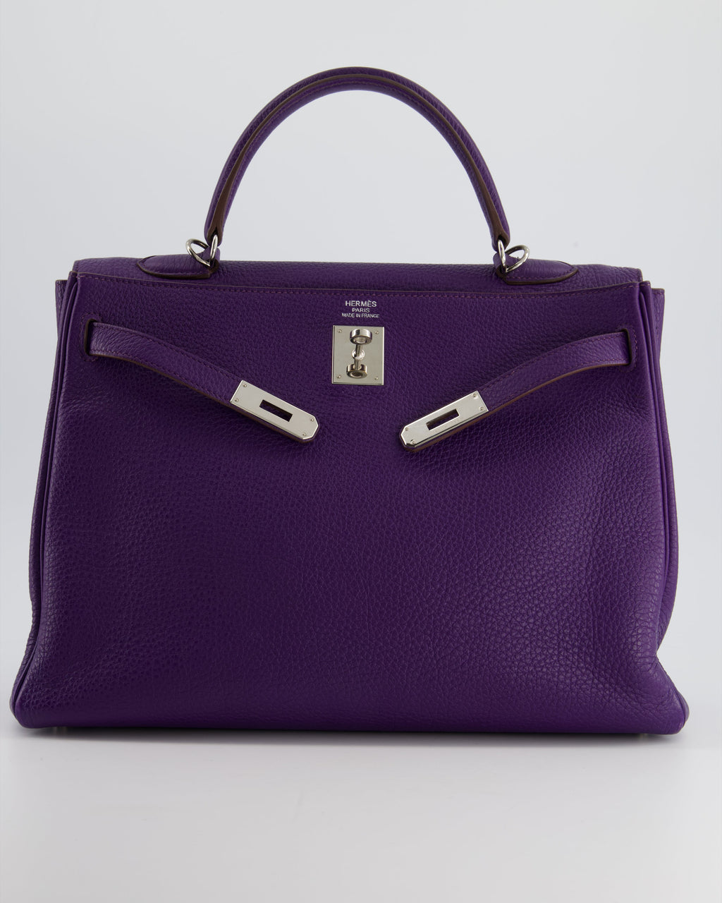 Hermès Kelly 35 Retourne Bag in Iris Togo Leather with Palladium Hardware