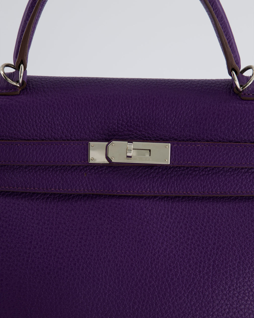 Hermès Kelly 35 Retourne Bag in Iris Togo Leather with Palladium Hardware