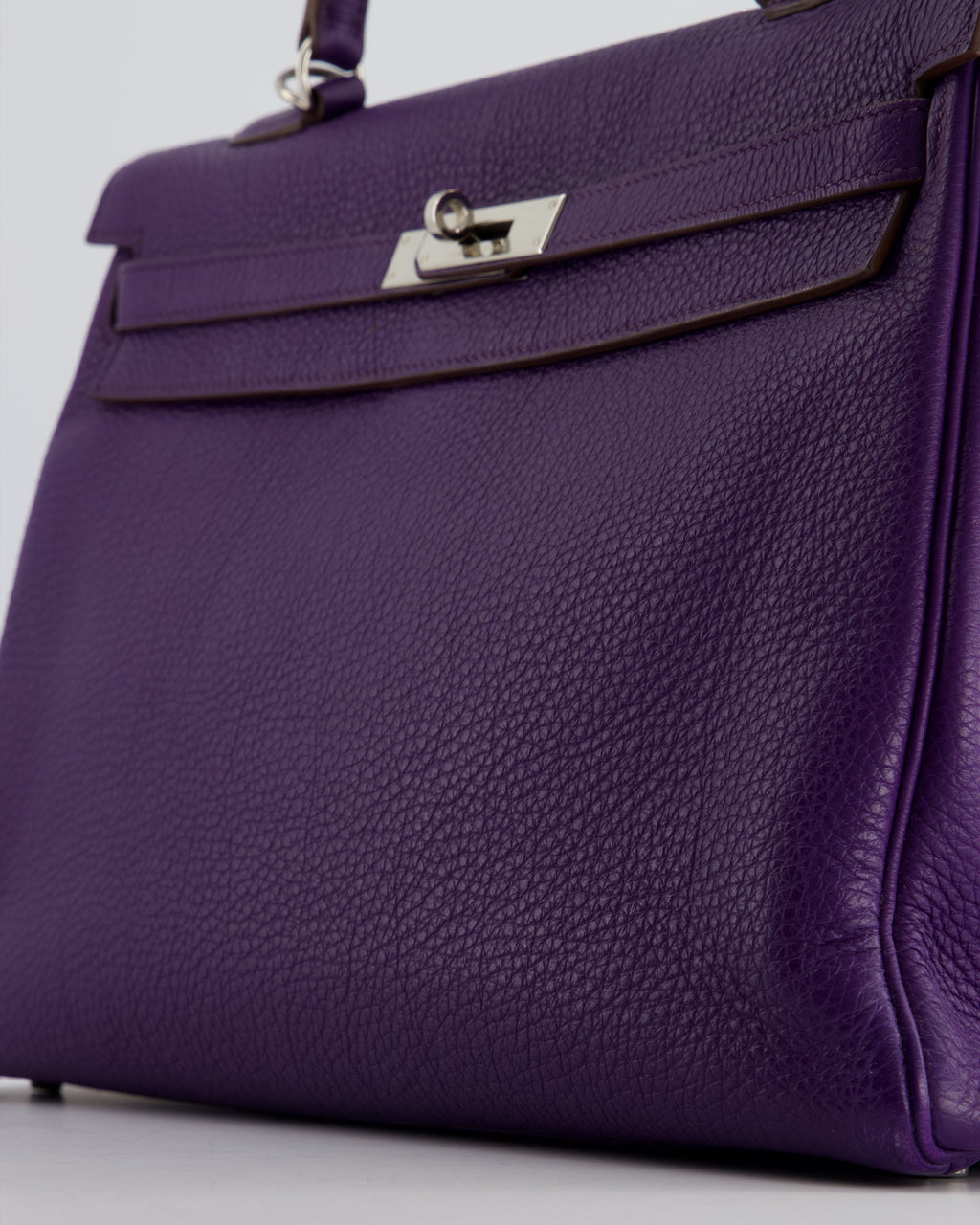 Hermès Kelly 35 Retourne Bag in Iris Togo Leather with Palladium Hardware