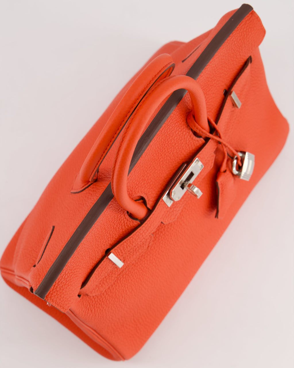 Hermès Birkin 25 Retourne Bag in Capucine Togo Leather and Palladium Hardware