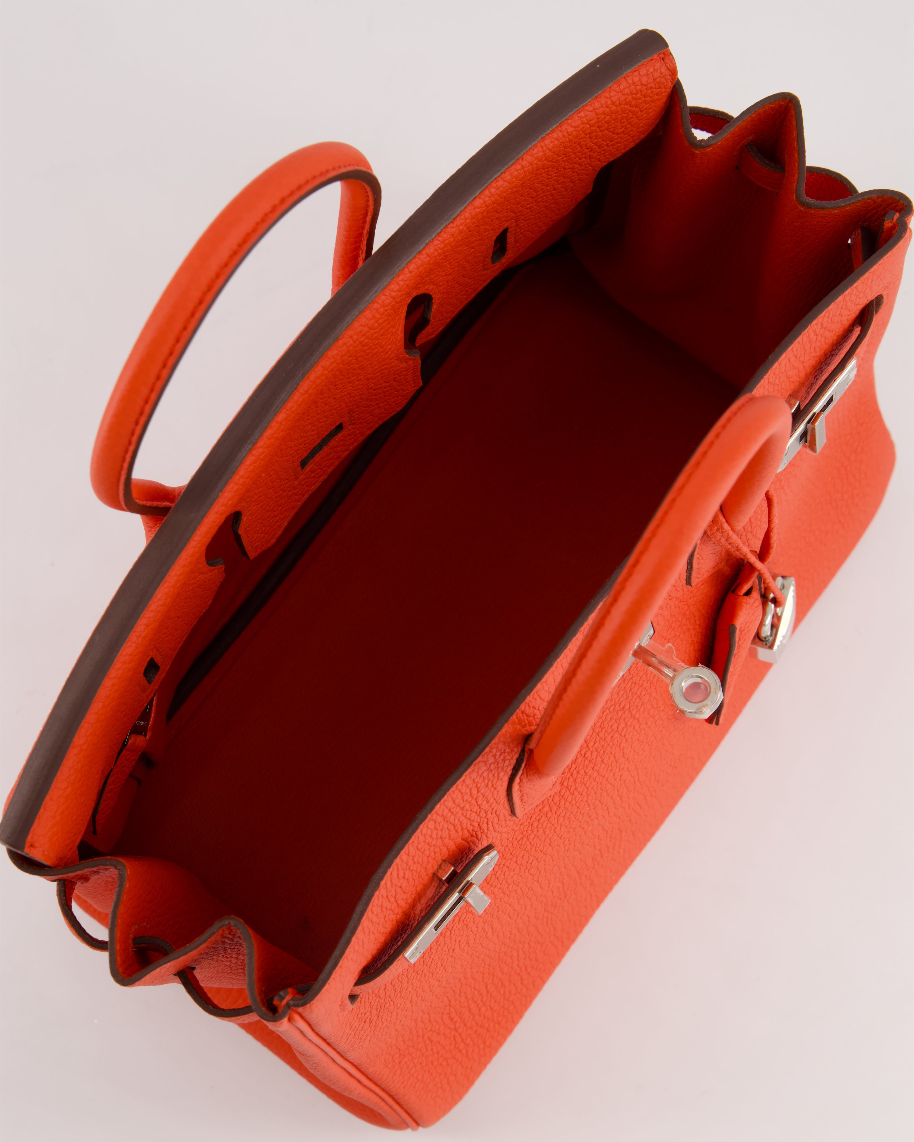 Hermès Birkin 25 Retourne Bag in Capucine Togo Leather and Palladium Hardware