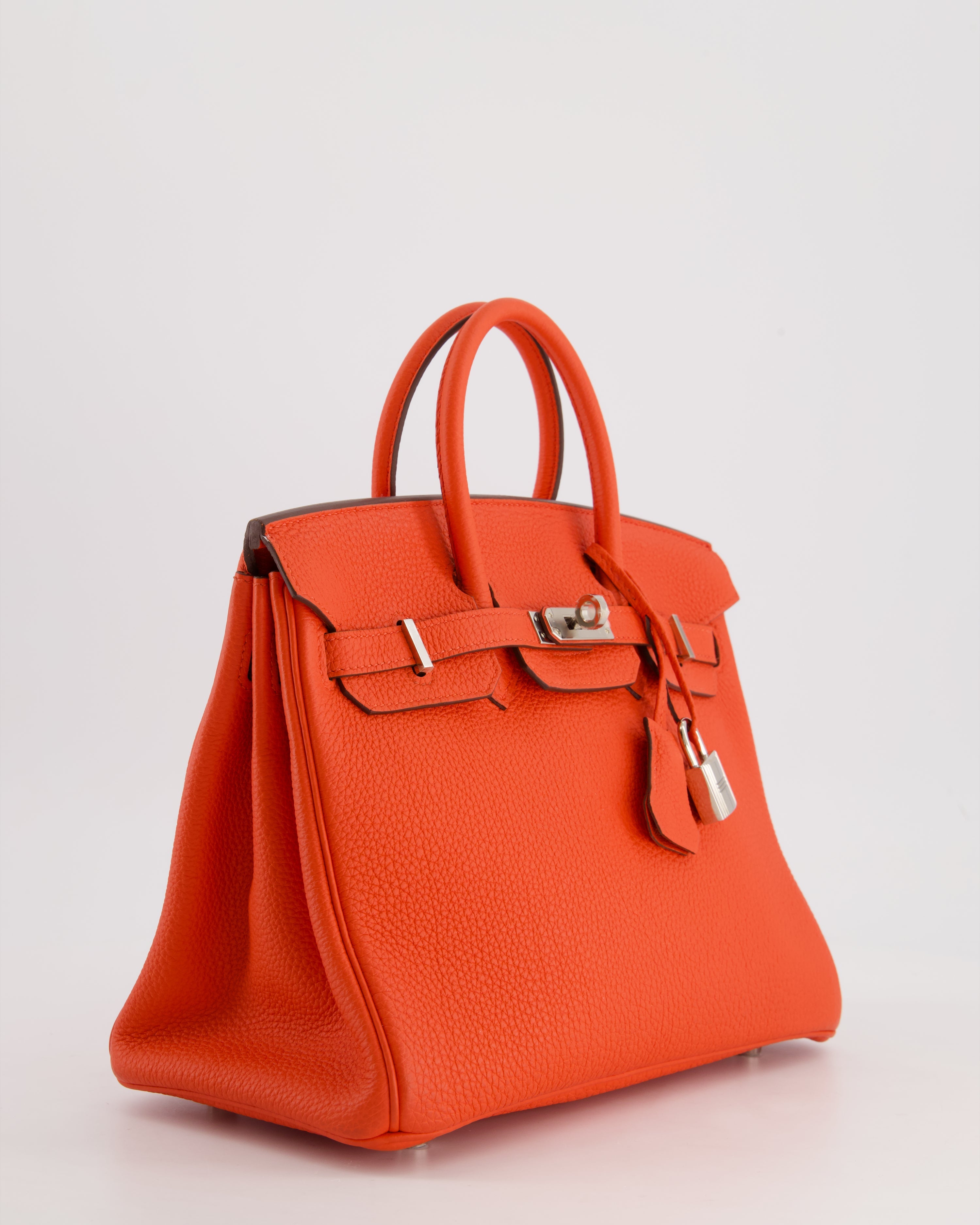 Hermès Birkin 25 Retourne Bag in Capucine Togo Leather and Palladium Hardware