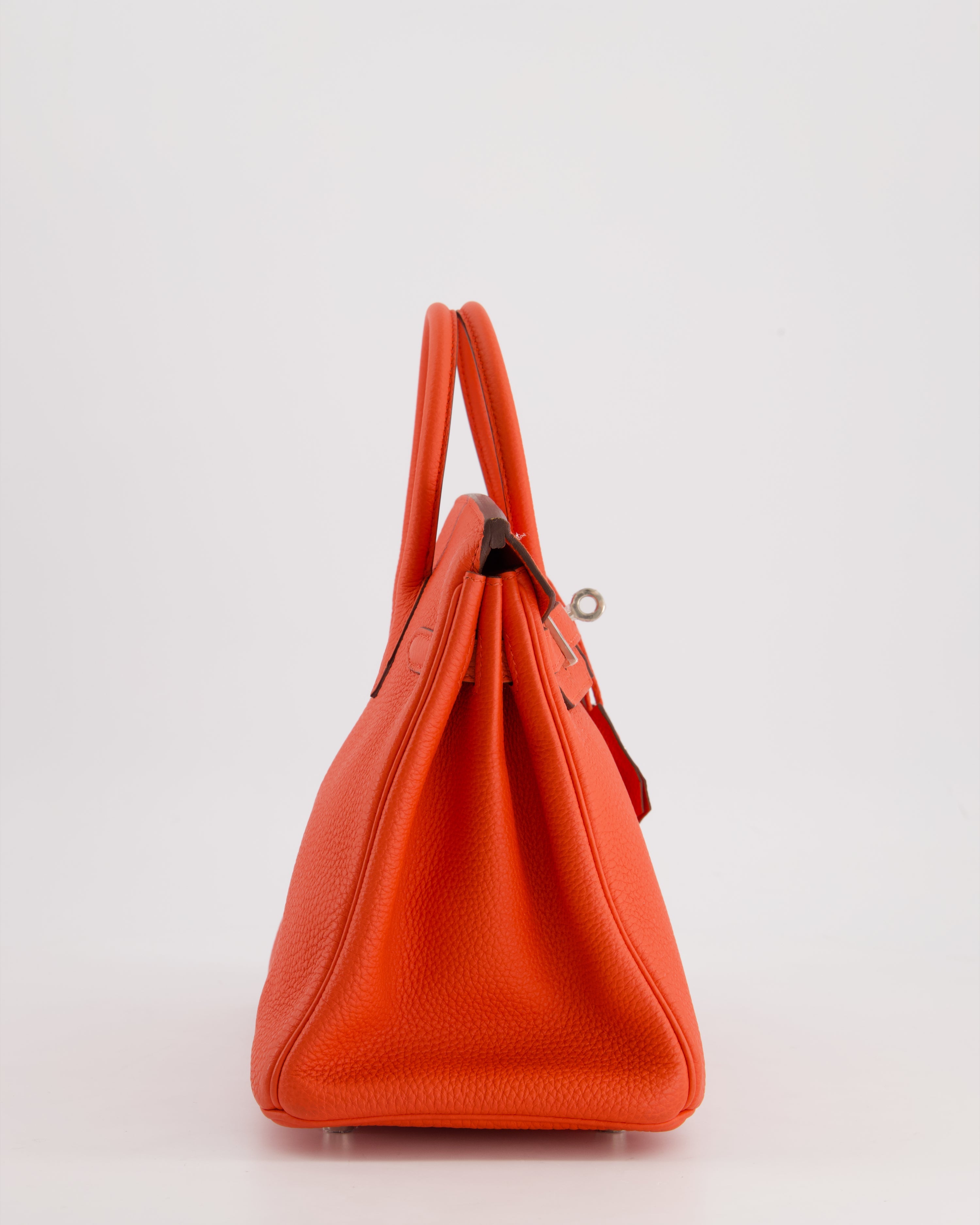 Hermès Birkin 25 Retourne Bag in Capucine Togo Leather and Palladium Hardware