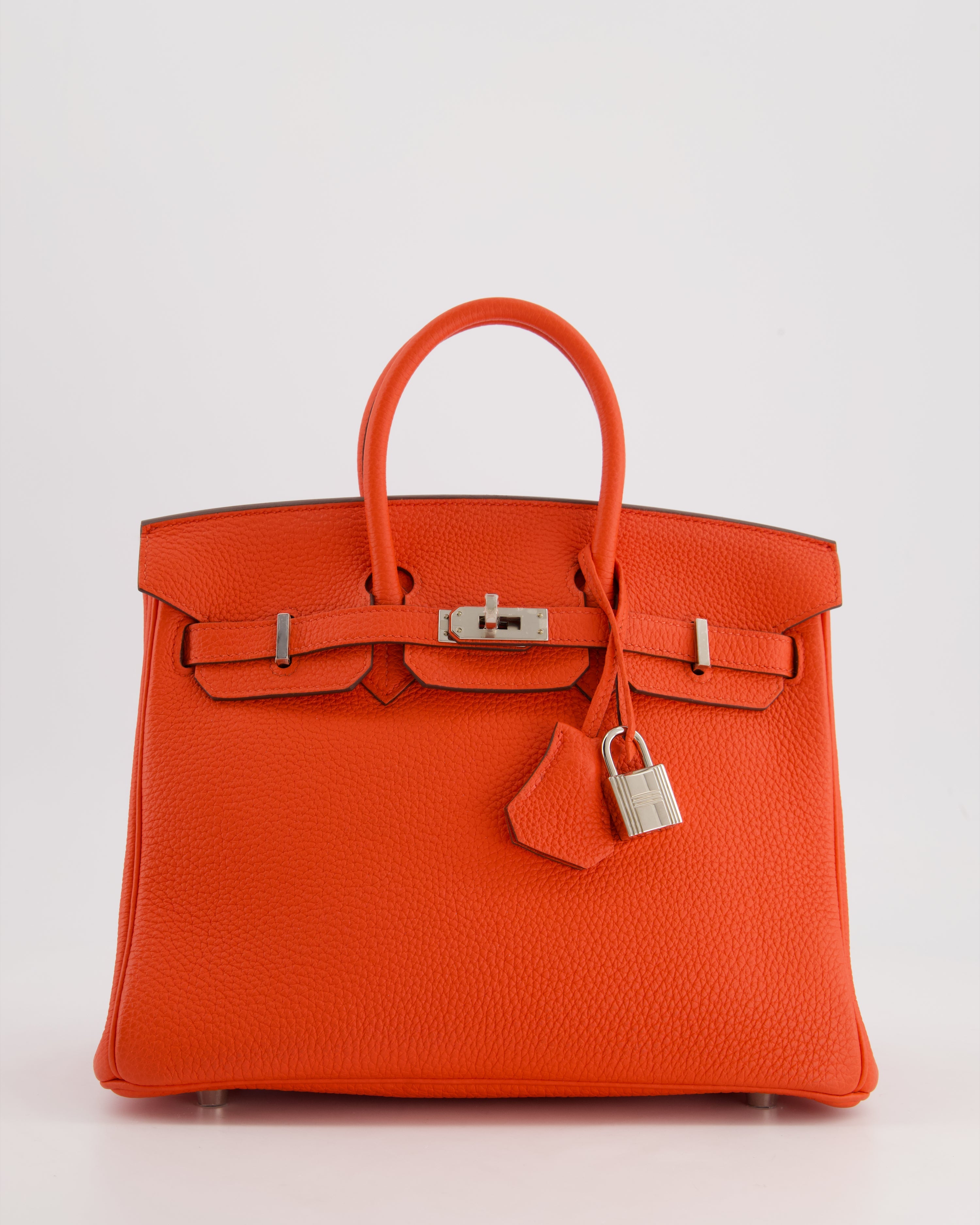 Hermès Birkin 25 Retourne Bag in Capucine Togo Leather and Palladium Hardware