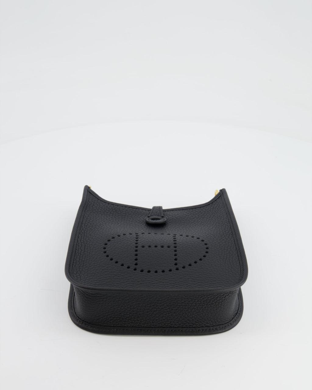 Hermès Mini Evelyne Bag in Black Clemence Leather with Gold Hardware