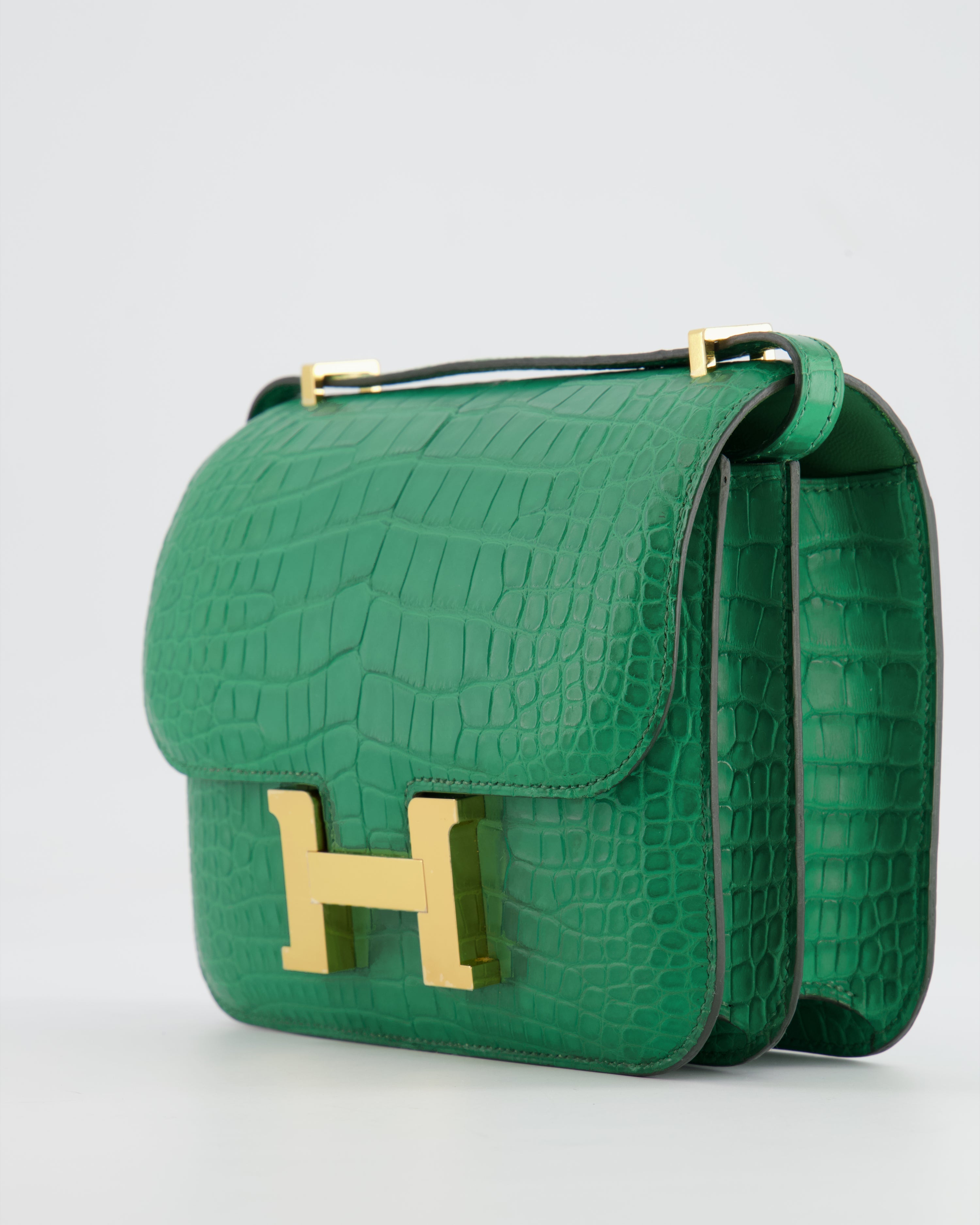 *STORE FRESH* Hermès Constance III 18 Bag in Cactus Alligator Mississippiensis Leather with Gold Hardware