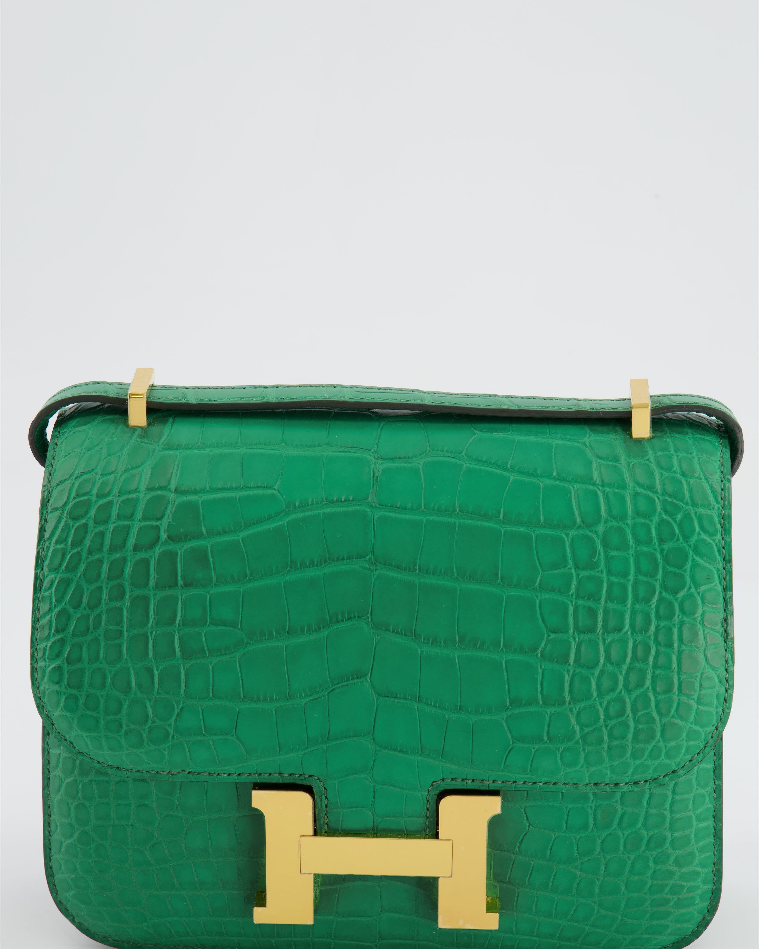 *STORE FRESH* Hermès Constance III 18 Bag in Cactus Alligator Mississippiensis Leather with Gold Hardware