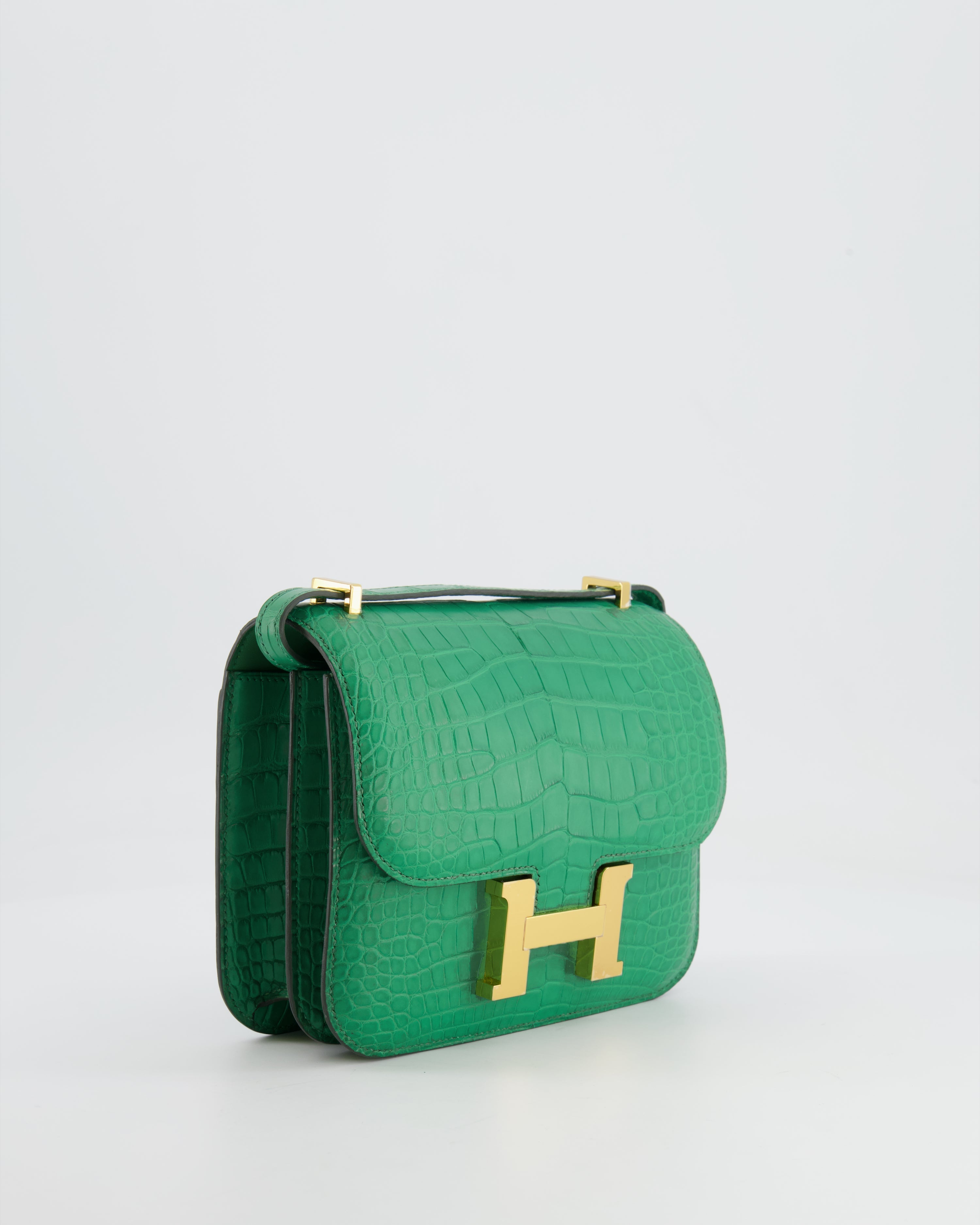 *STORE FRESH* Hermès Constance III 18 Bag in Cactus Alligator Mississippiensis Leather with Gold Hardware