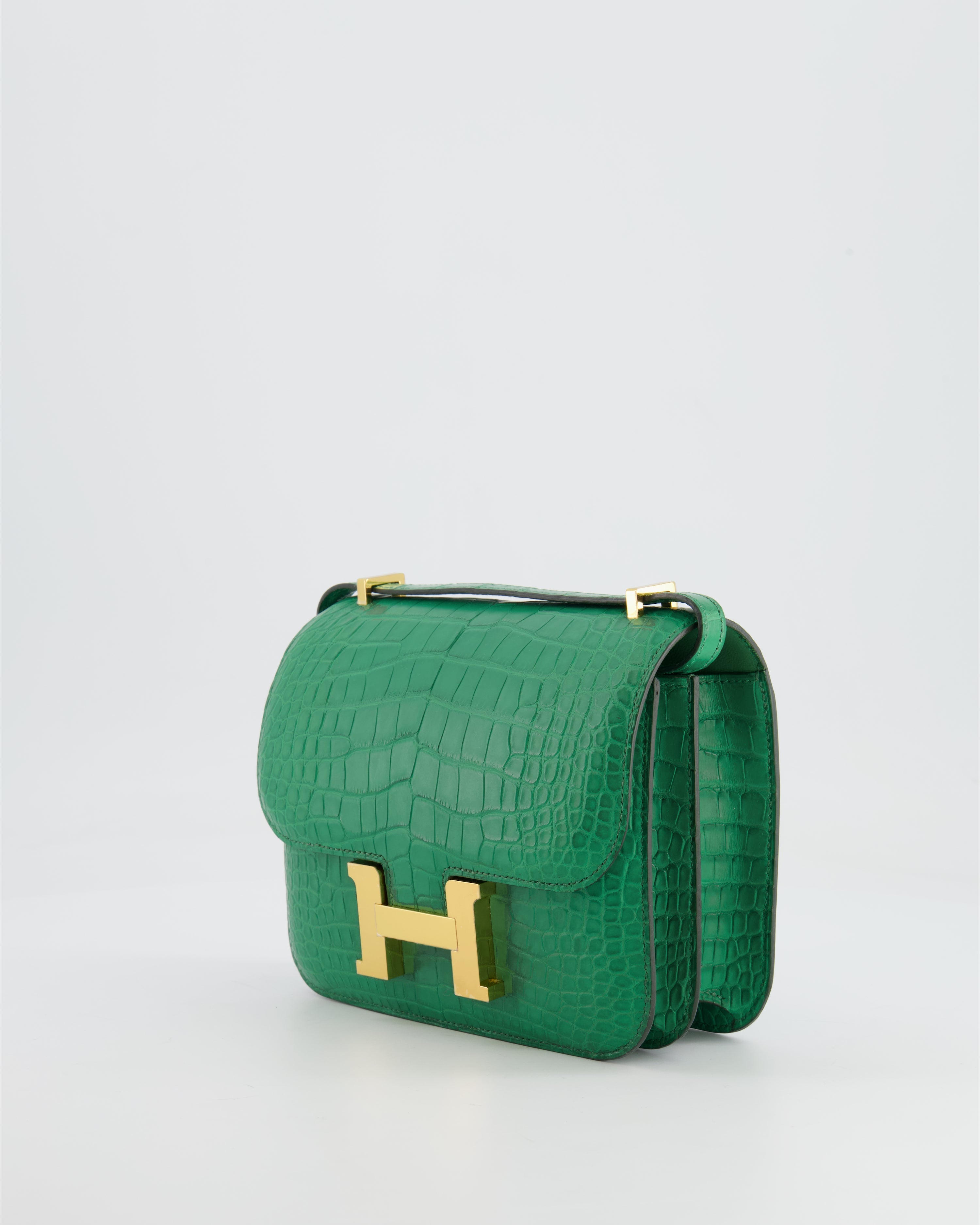 *STORE FRESH* Hermès Constance III 18 Bag in Cactus Alligator Mississippiensis Leather with Gold Hardware