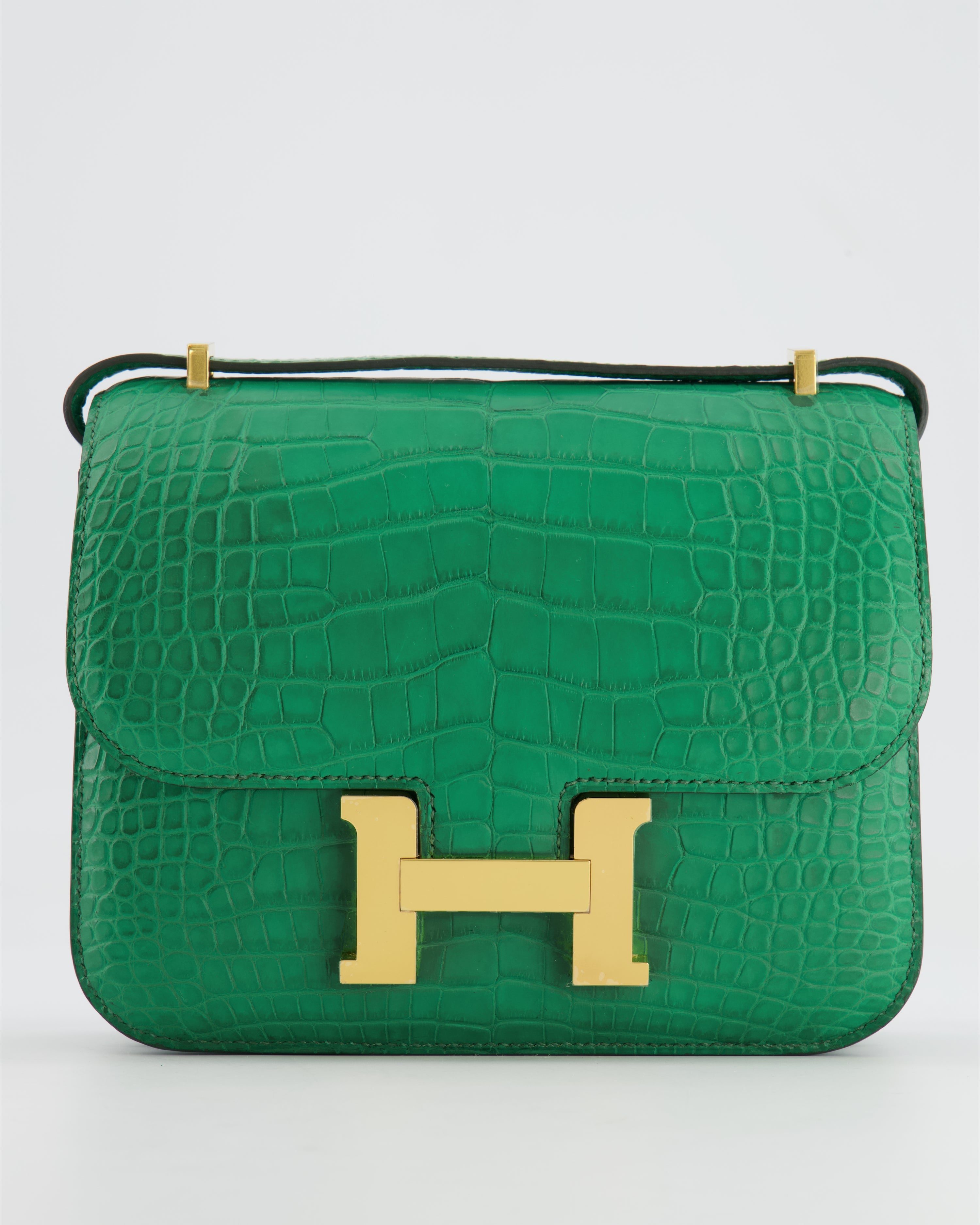 *STORE FRESH* Hermès Constance III 18 Bag in Cactus Alligator Mississippiensis Leather with Gold Hardware