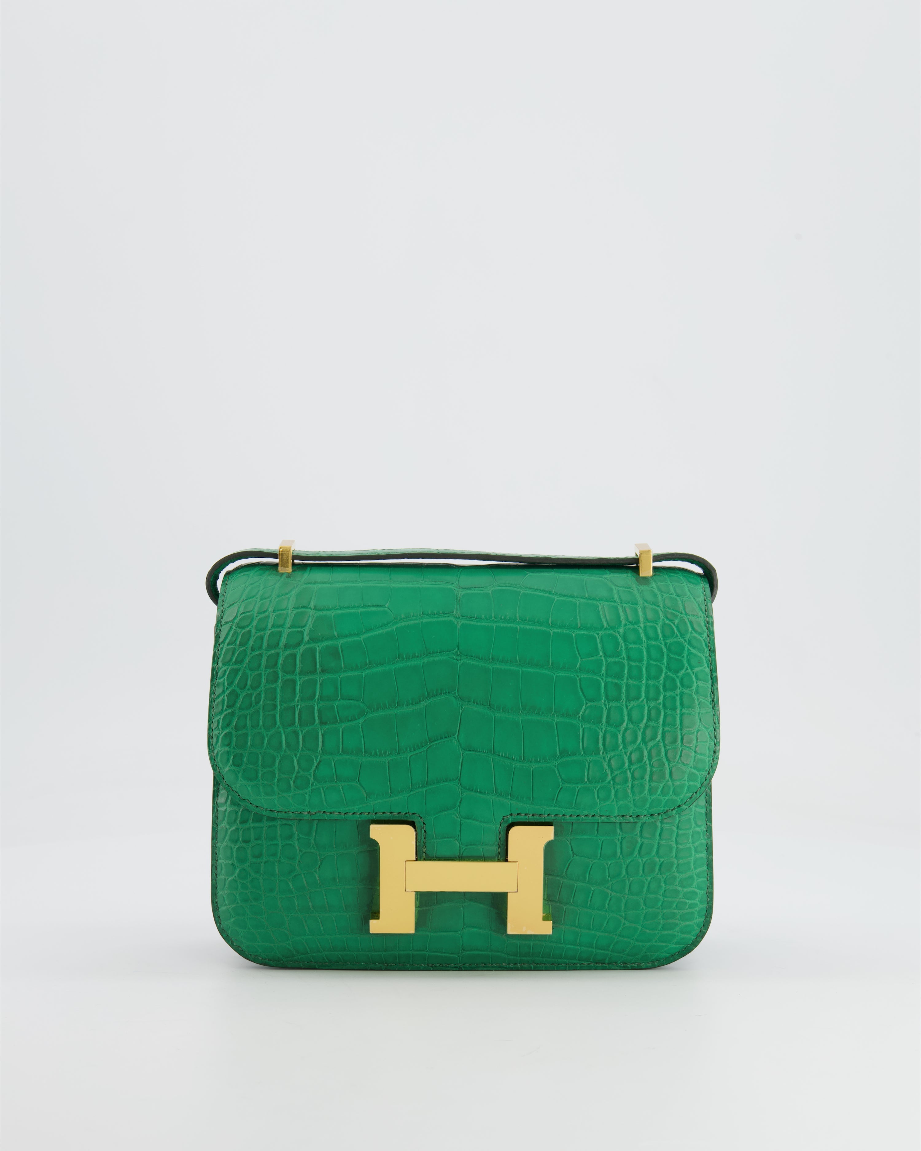 *STORE FRESH* Hermès Constance III 18 Bag in Cactus Alligator Mississippiensis Leather with Gold Hardware