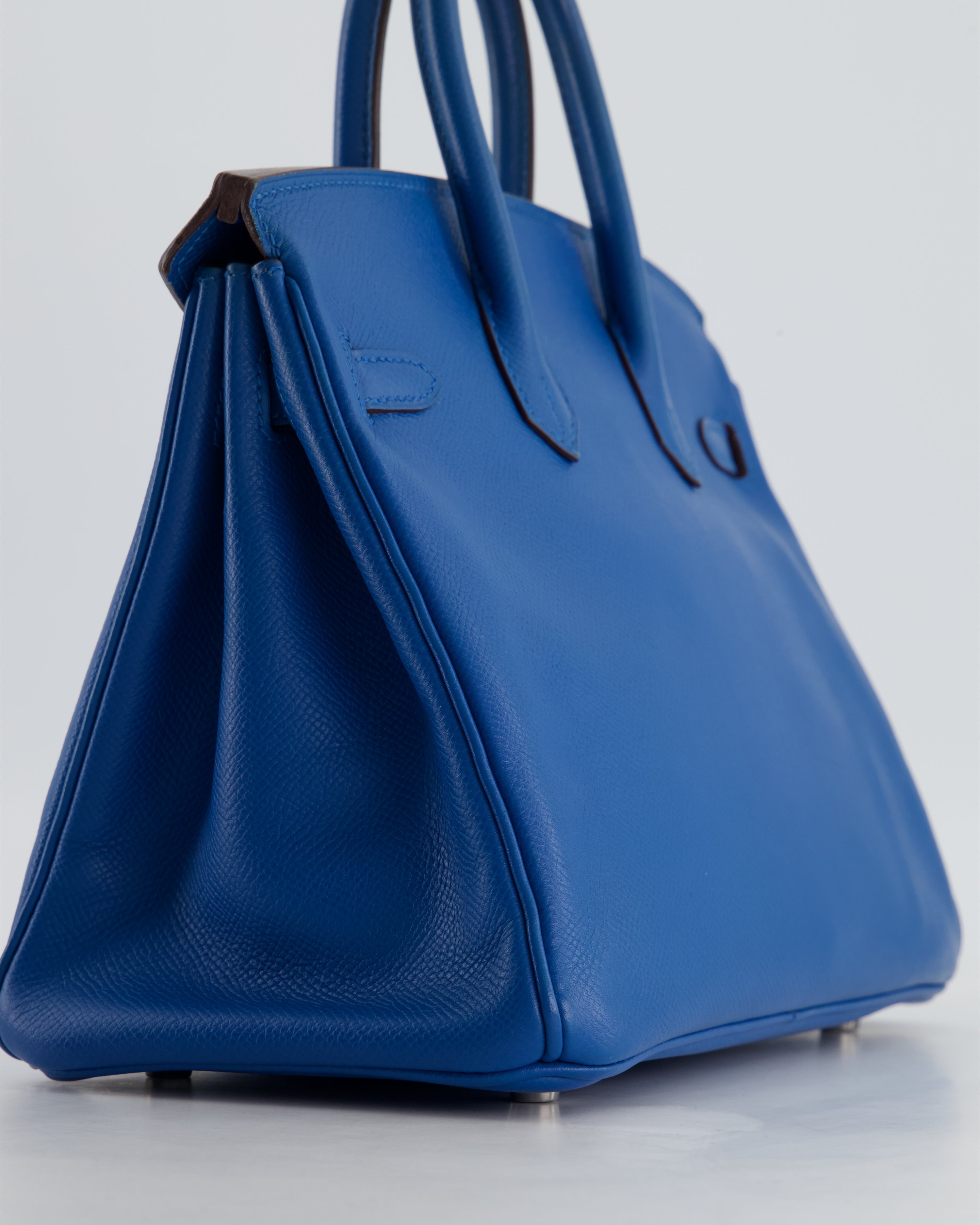 *FIRE PRICE* Hermès Birkin 25 Retourne Bag in Bleu De Galice Epsom Leather with Palladium Hardware