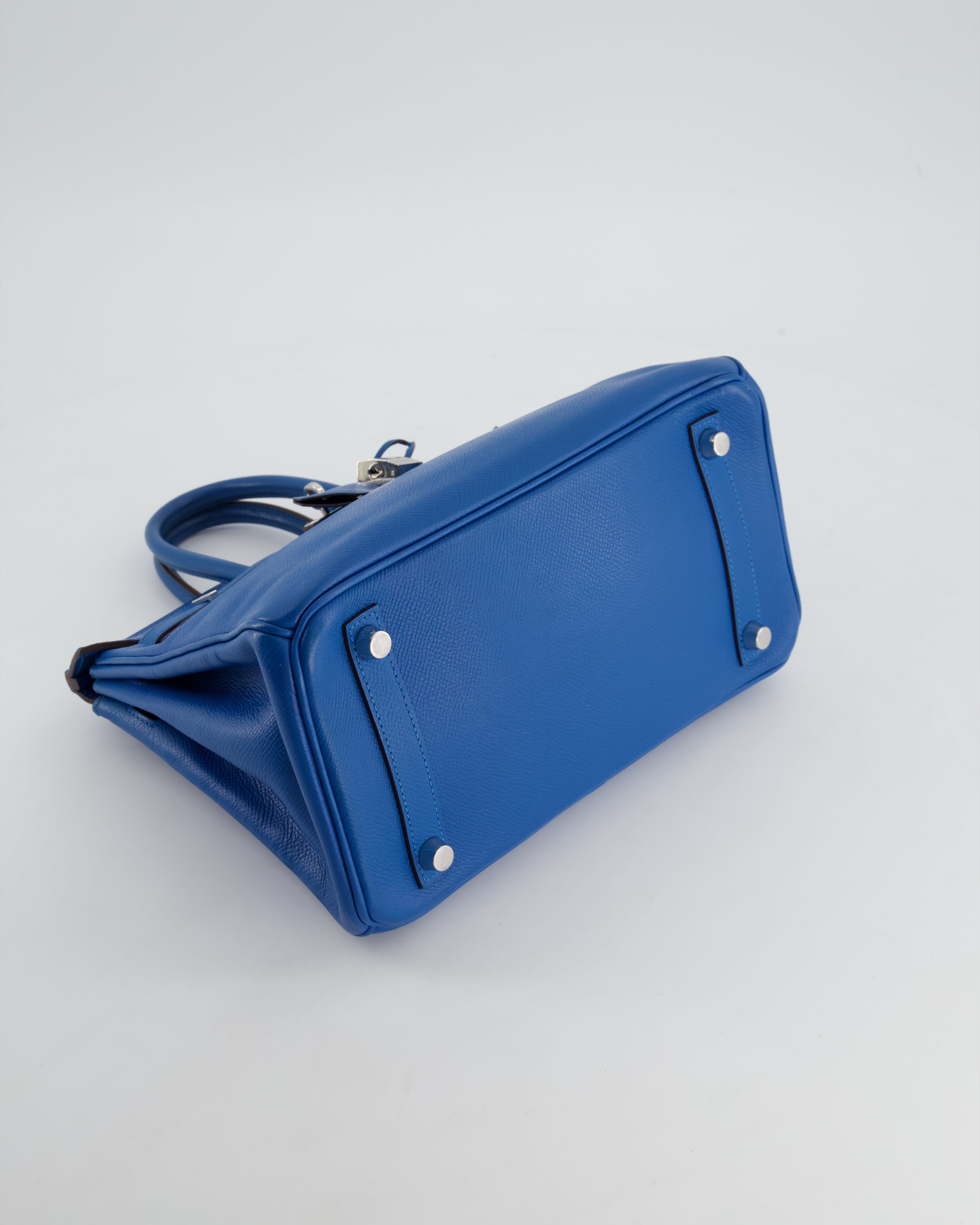 *FIRE PRICE* Hermès Birkin 25 Retourne Bag in Bleu De Galice Epsom Leather with Palladium Hardware