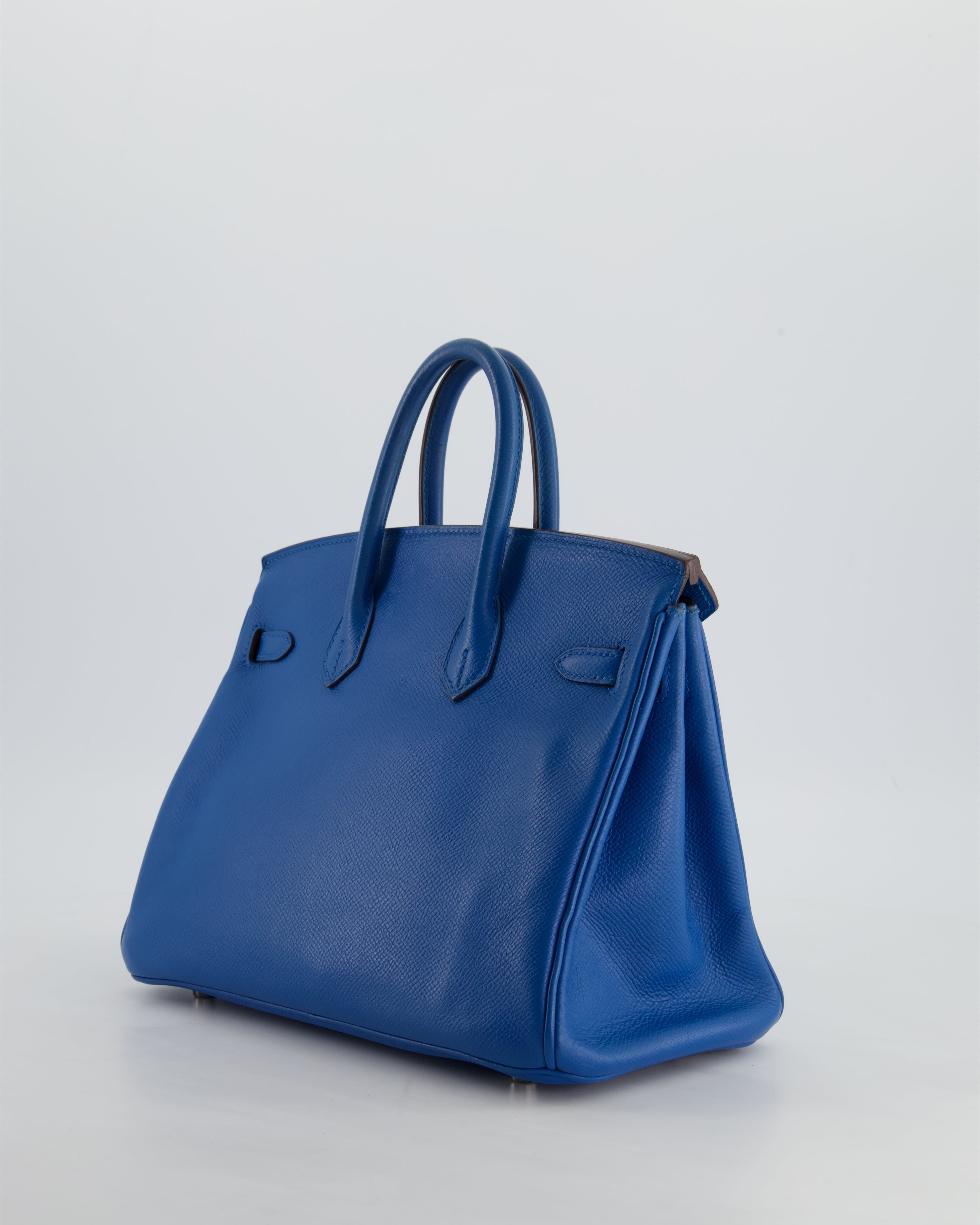 *FIRE PRICE* Hermès Birkin 25 Retourne Bag in Bleu De Galice Epsom Leather with Palladium Hardware
