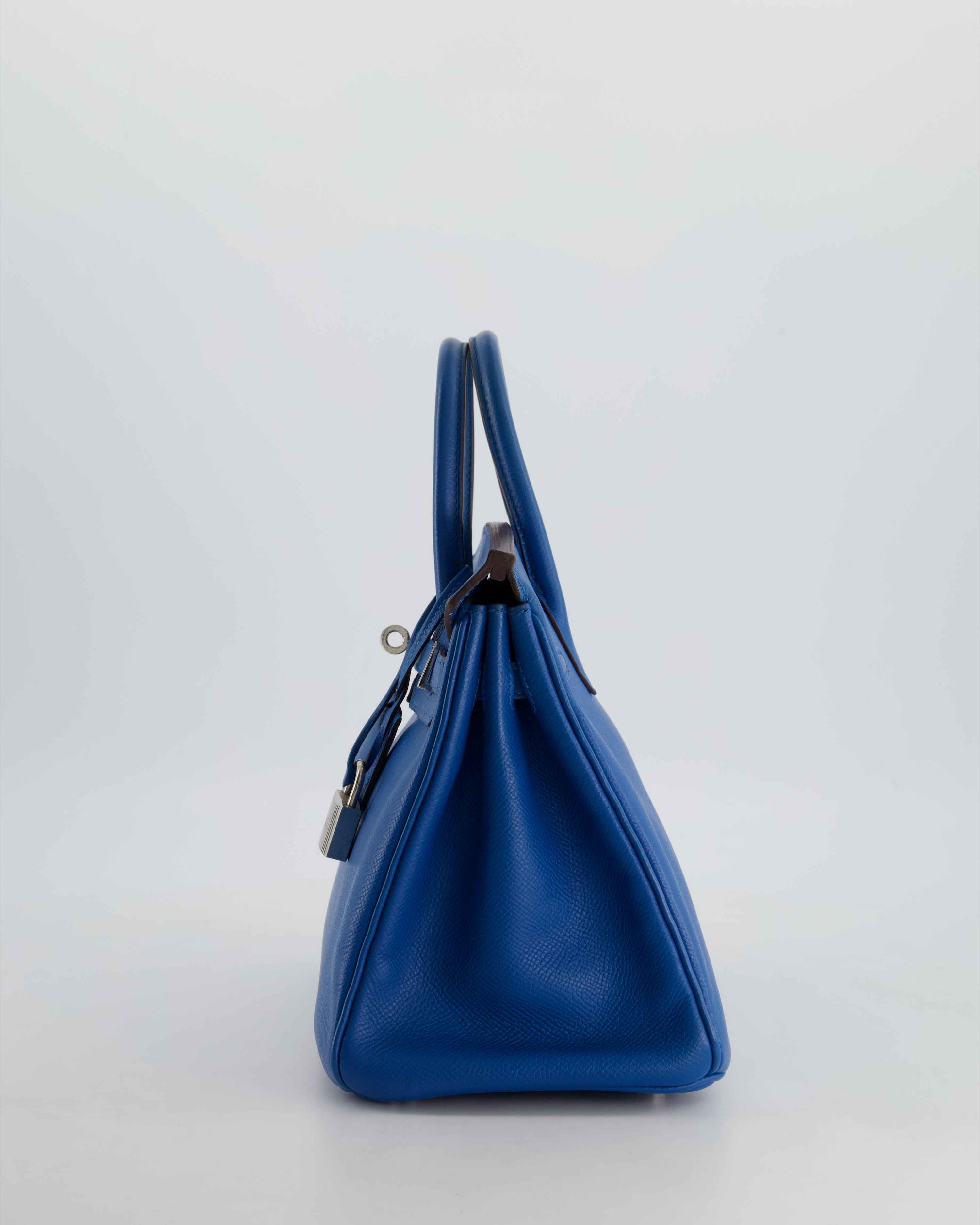 *FIRE PRICE* Hermès Birkin 25 Retourne Bag in Bleu De Galice Epsom Leather with Palladium Hardware