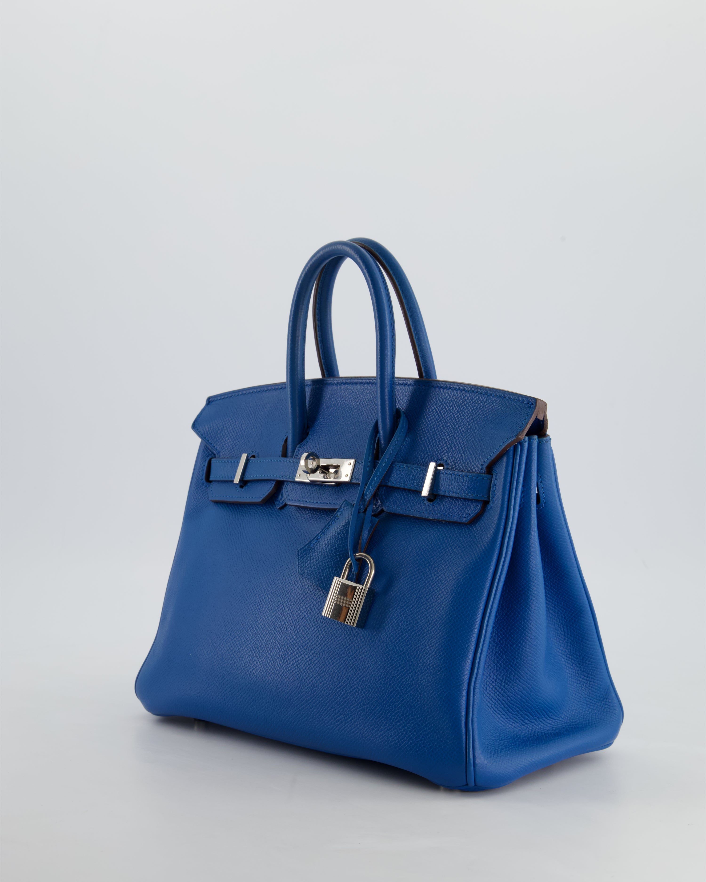 *FIRE PRICE* Hermès Birkin 25 Retourne Bag in Bleu De Galice Epsom Leather with Palladium Hardware