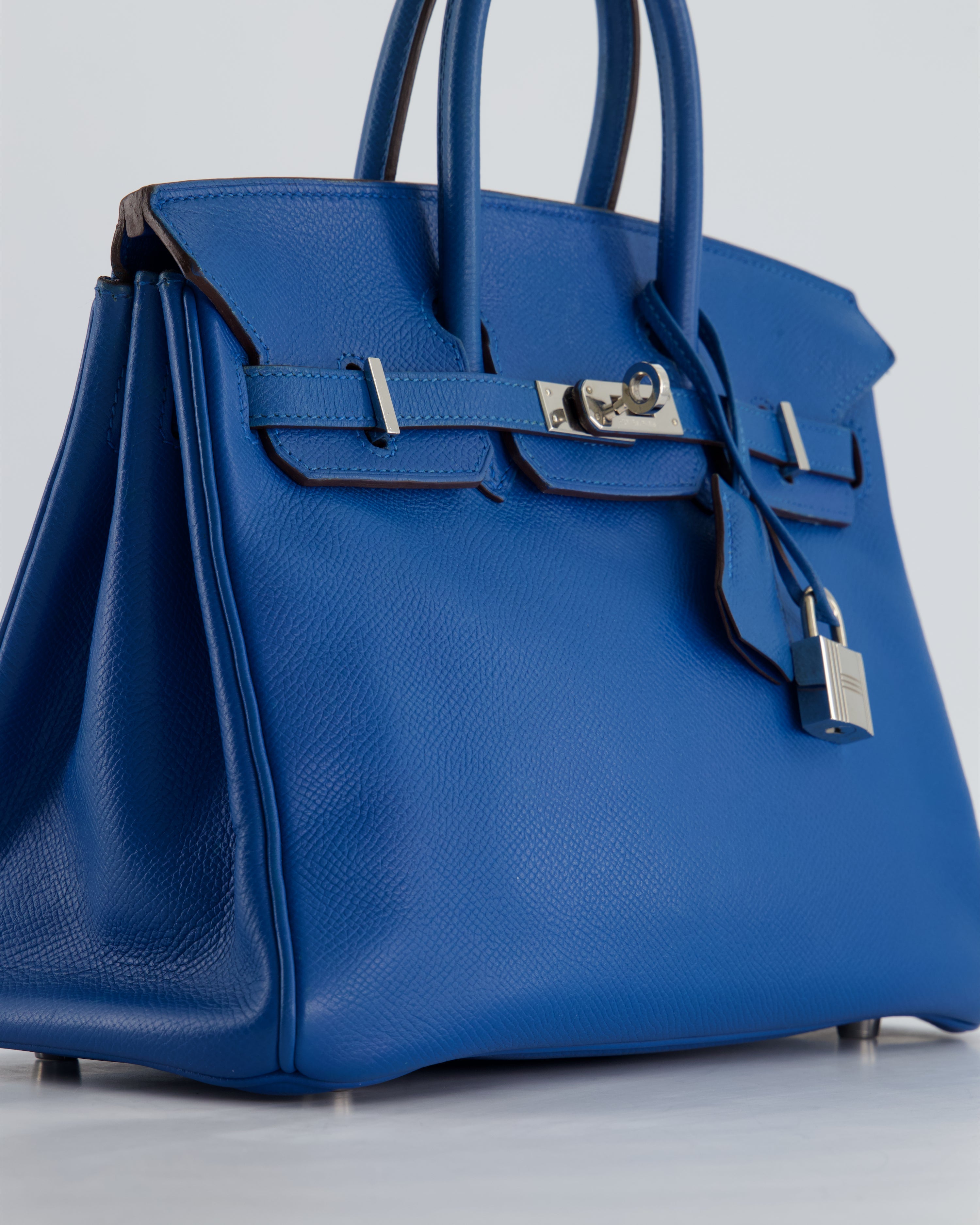 *FIRE PRICE* Hermès Birkin 25 Retourne Bag in Bleu De Galice Epsom Leather with Palladium Hardware