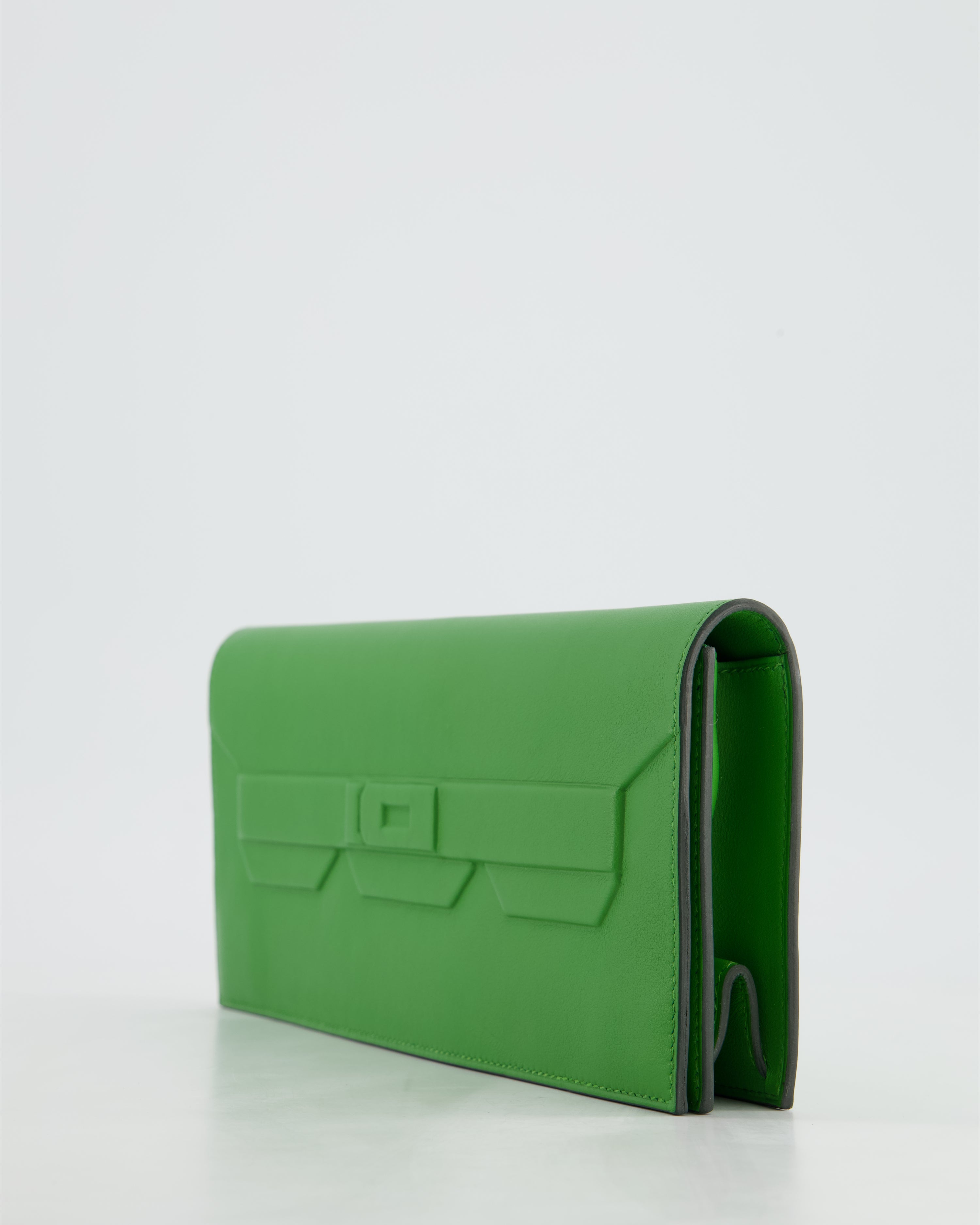 Hermès Birkin Cut Shadow Bag In Vert Yucca Swift Leather