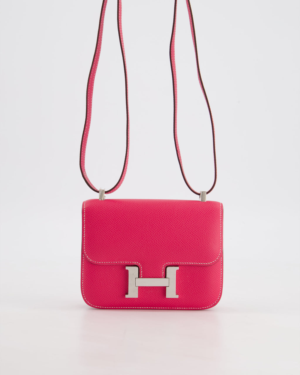 *RARE HOT* Hermès Constance II Micro Bag in Rose Tyrien Epsom Leather with Palladium Hardware