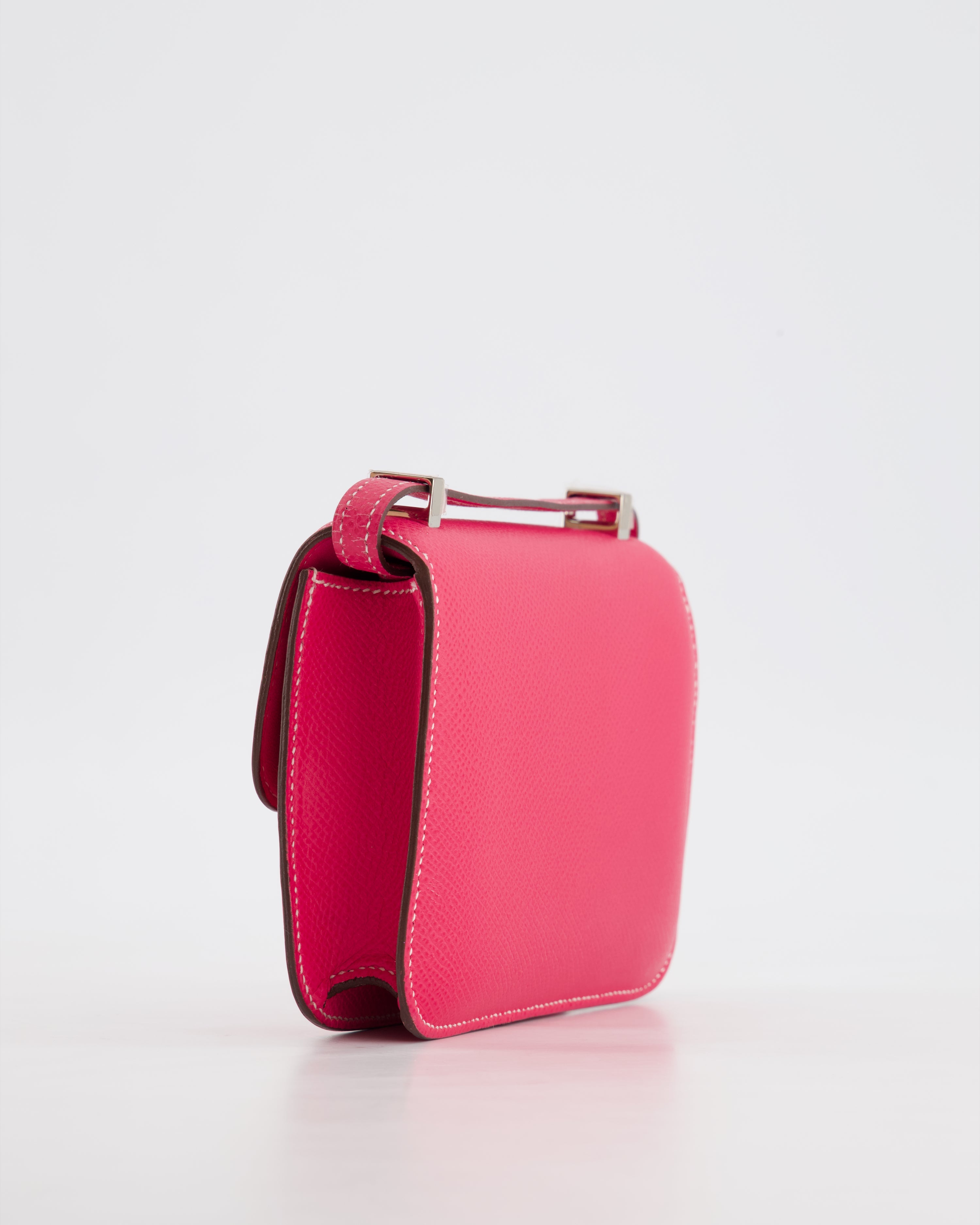 *RARE HOT* Hermès Constance II Micro Bag in Rose Tyrien Epsom Leather with Palladium Hardware