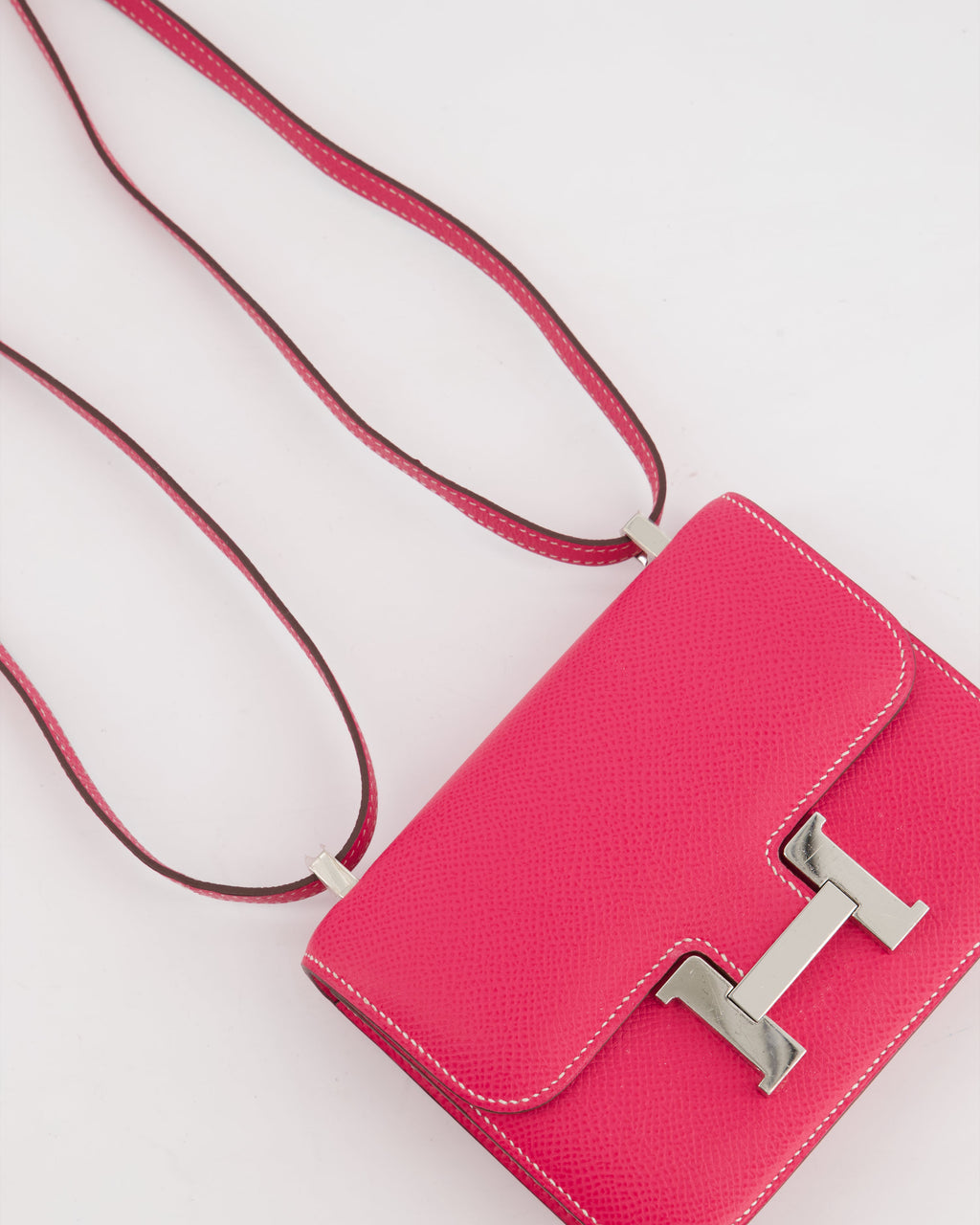 *RARE HOT* Hermès Constance II Micro Bag in Rose Tyrien Epsom Leather with Palladium Hardware