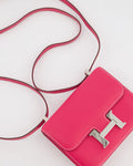 *RARE HOT* Hermès Constance II Micro Bag in Rose Tyrien Epsom Leather with Palladium Hardware