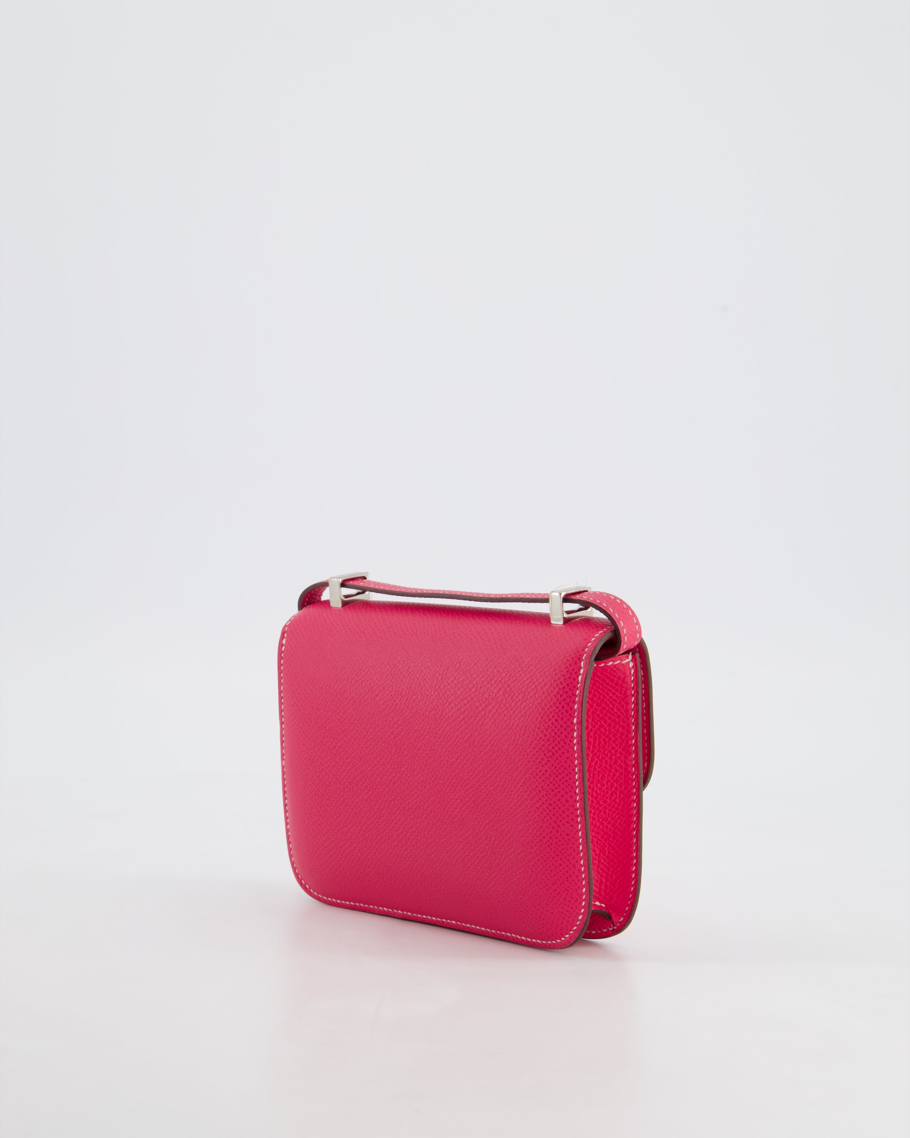 *RARE HOT* Hermès Constance II Micro Bag in Rose Tyrien Epsom Leather with Palladium Hardware