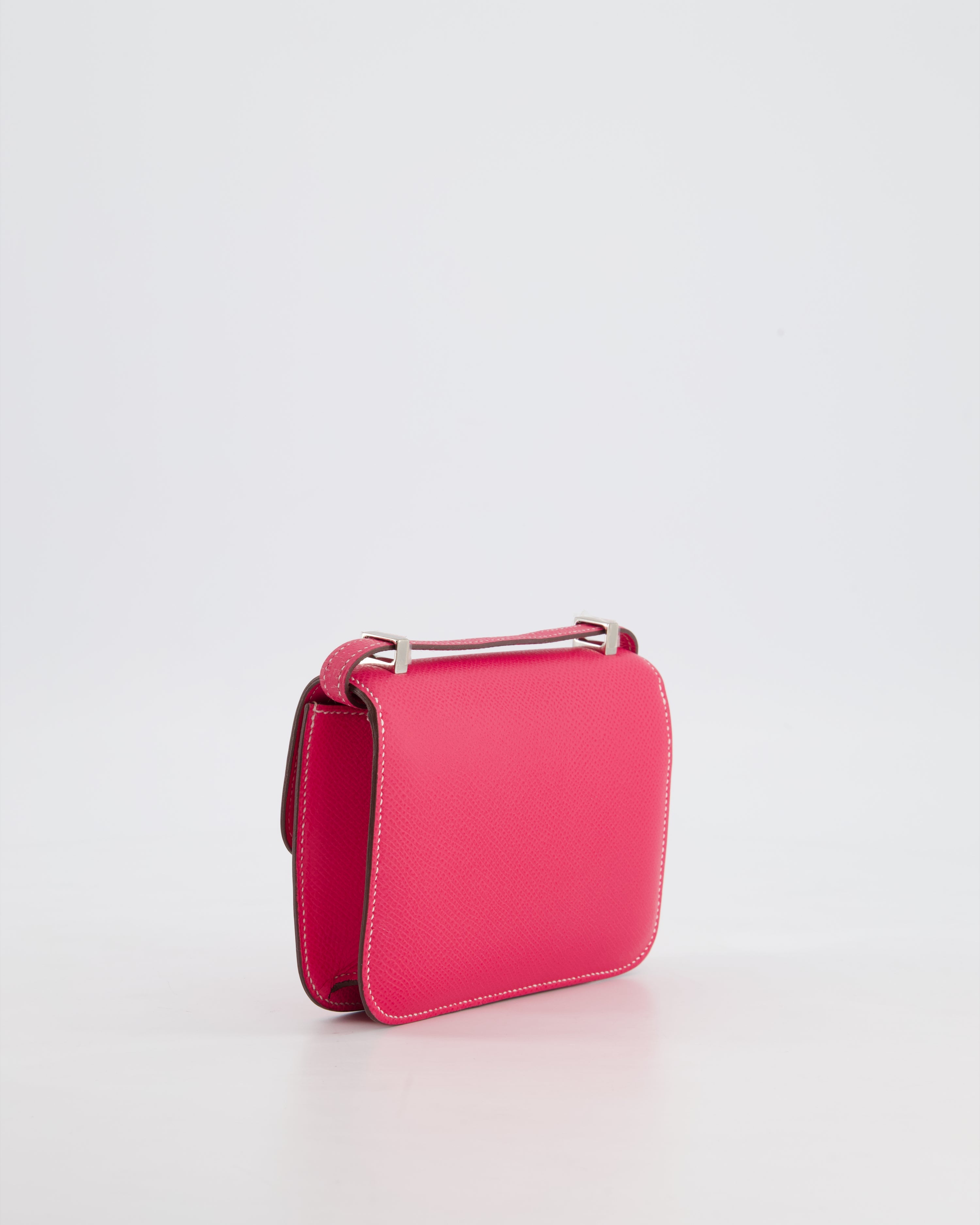 *RARE HOT* Hermès Constance II Micro Bag in Rose Tyrien Epsom Leather with Palladium Hardware