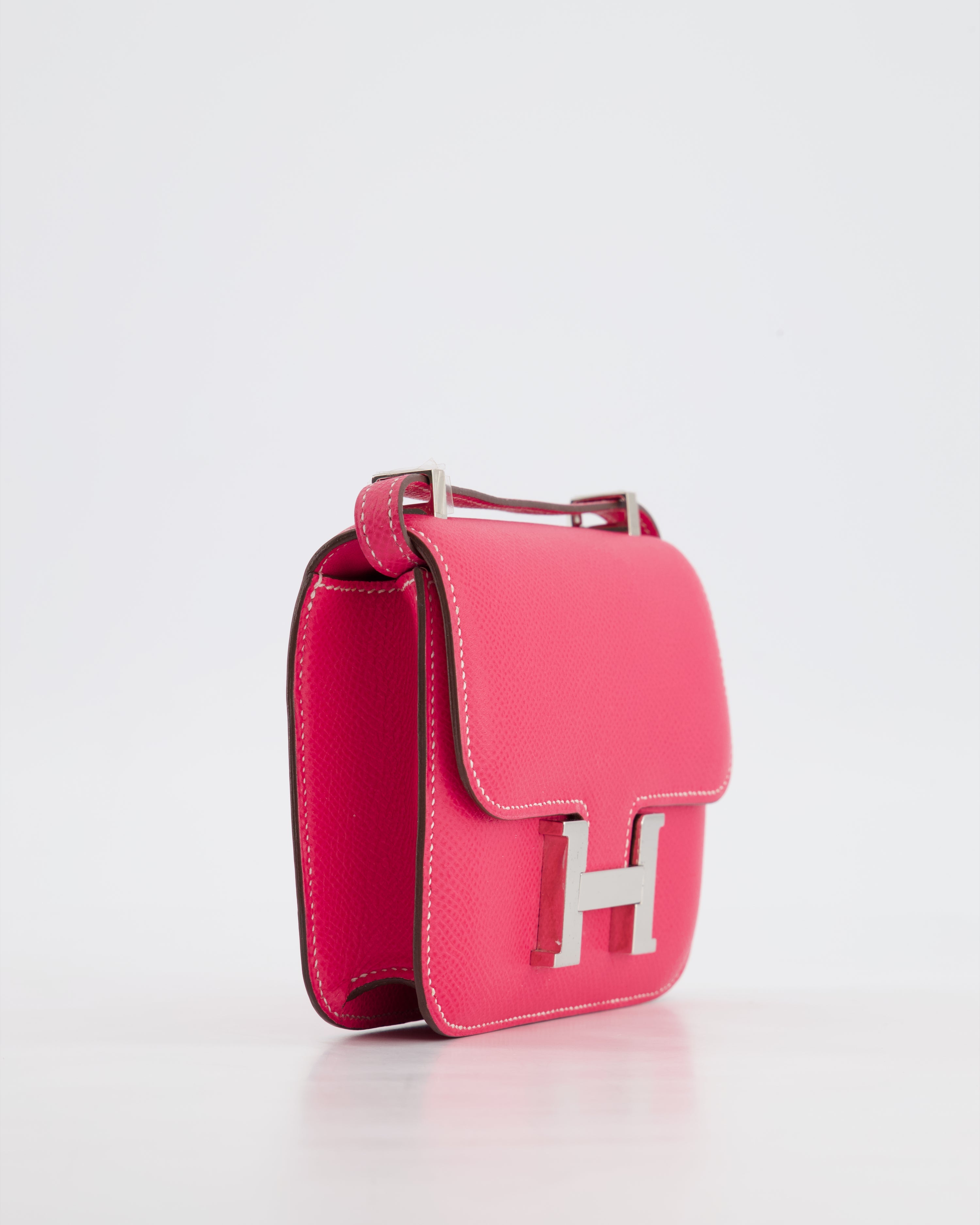 *RARE HOT* Hermès Constance II Micro Bag in Rose Tyrien Epsom Leather with Palladium Hardware