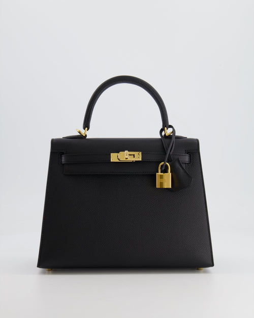 *HOLY GRAIL* Hermès Kelly 25 Sellier Bag in Noir Epsom Leather with Gold Hardware