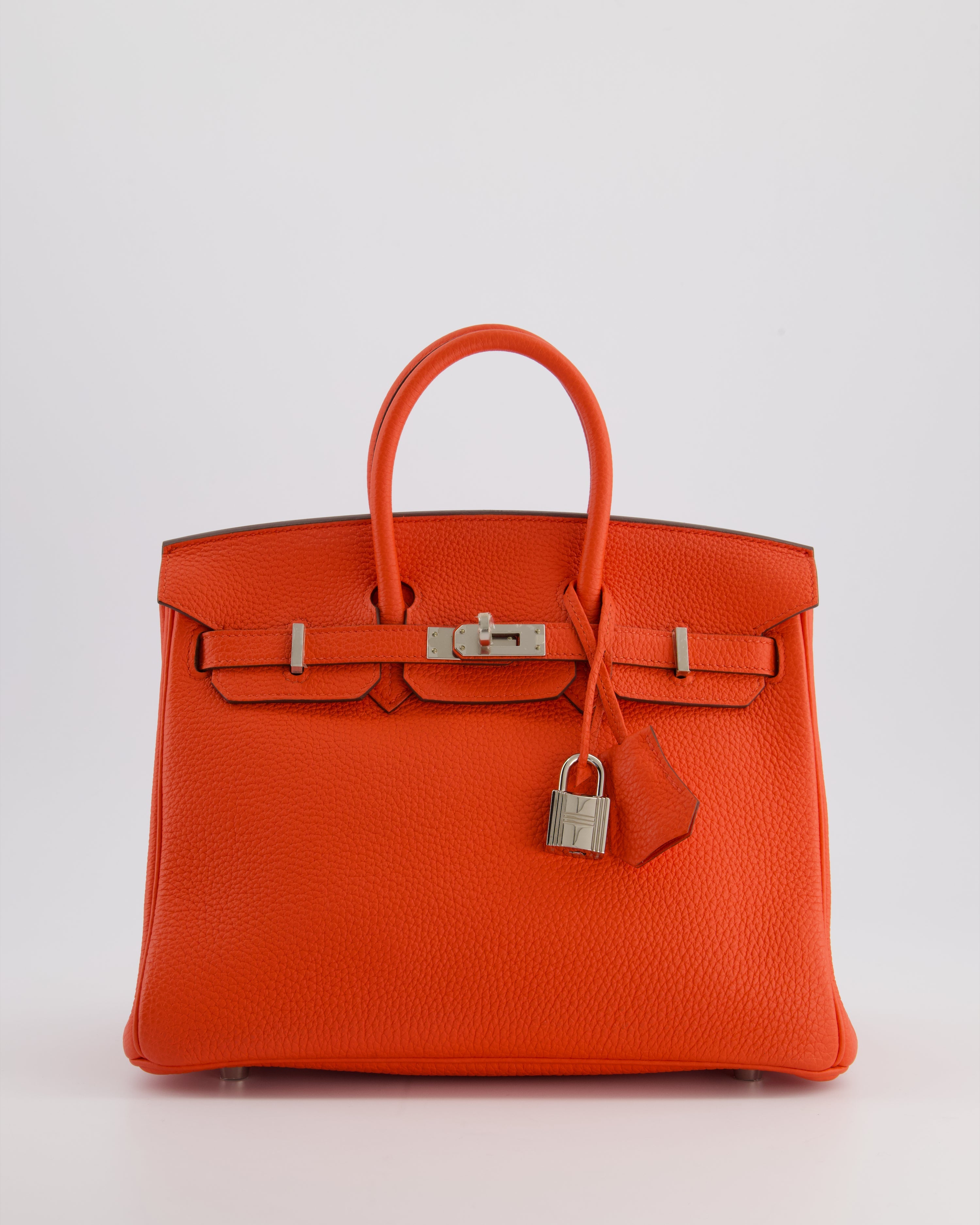 Hermès Birkin 25 Retourne Bag in Capucine Togo Leather and Palladium Hardware