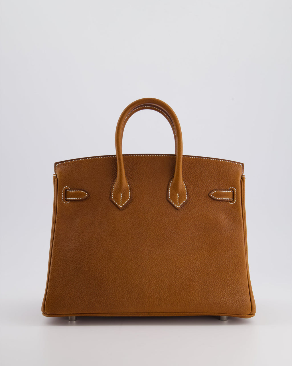 *NEW STAMP* Hermès Birkin 25 Retourne Bag in Fauve Barenia Faubourg Leather and Palladium Hardware