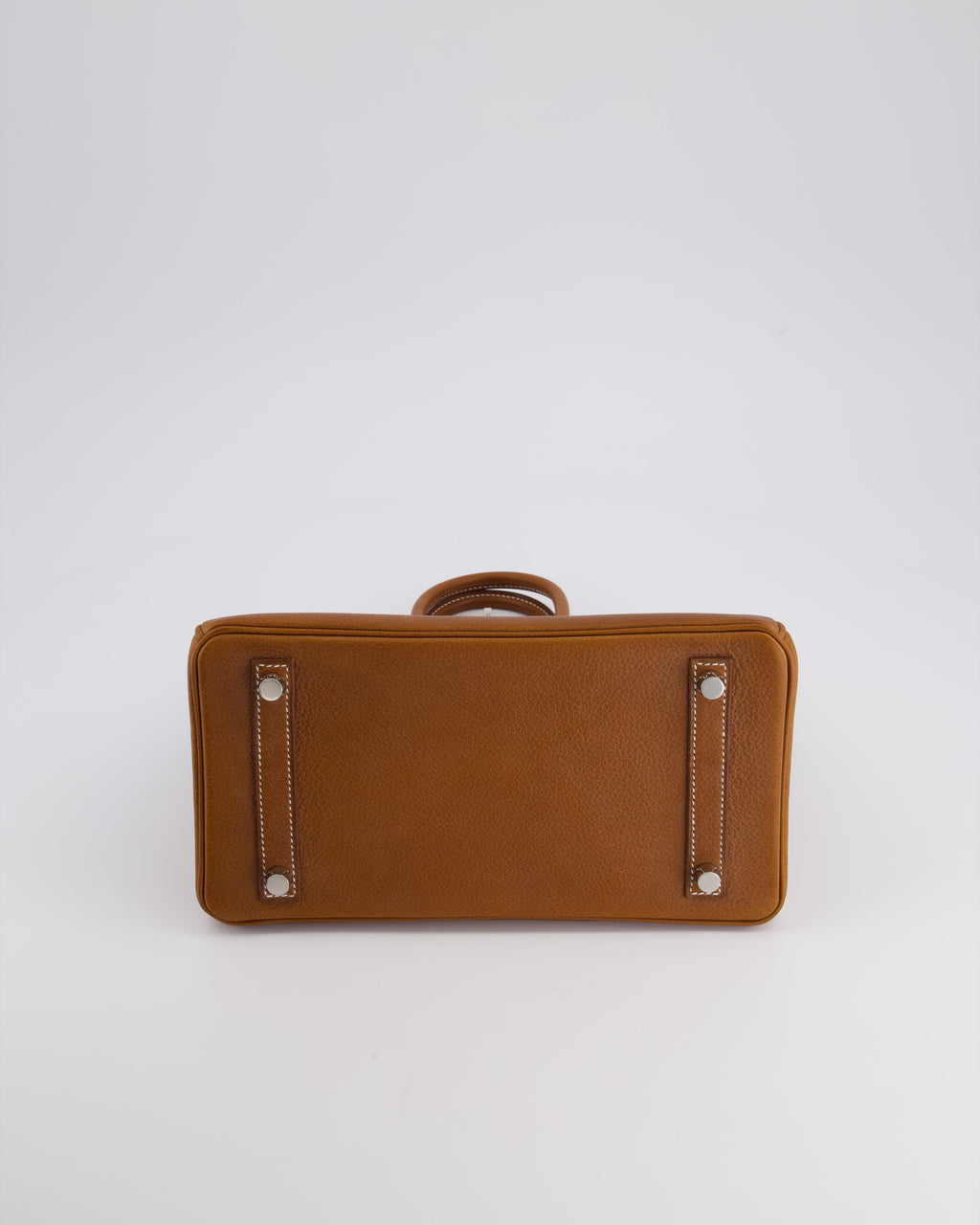 *NEW STAMP* Hermès Birkin 25 Retourne Bag in Fauve Barenia Faubourg Leather and Palladium Hardware